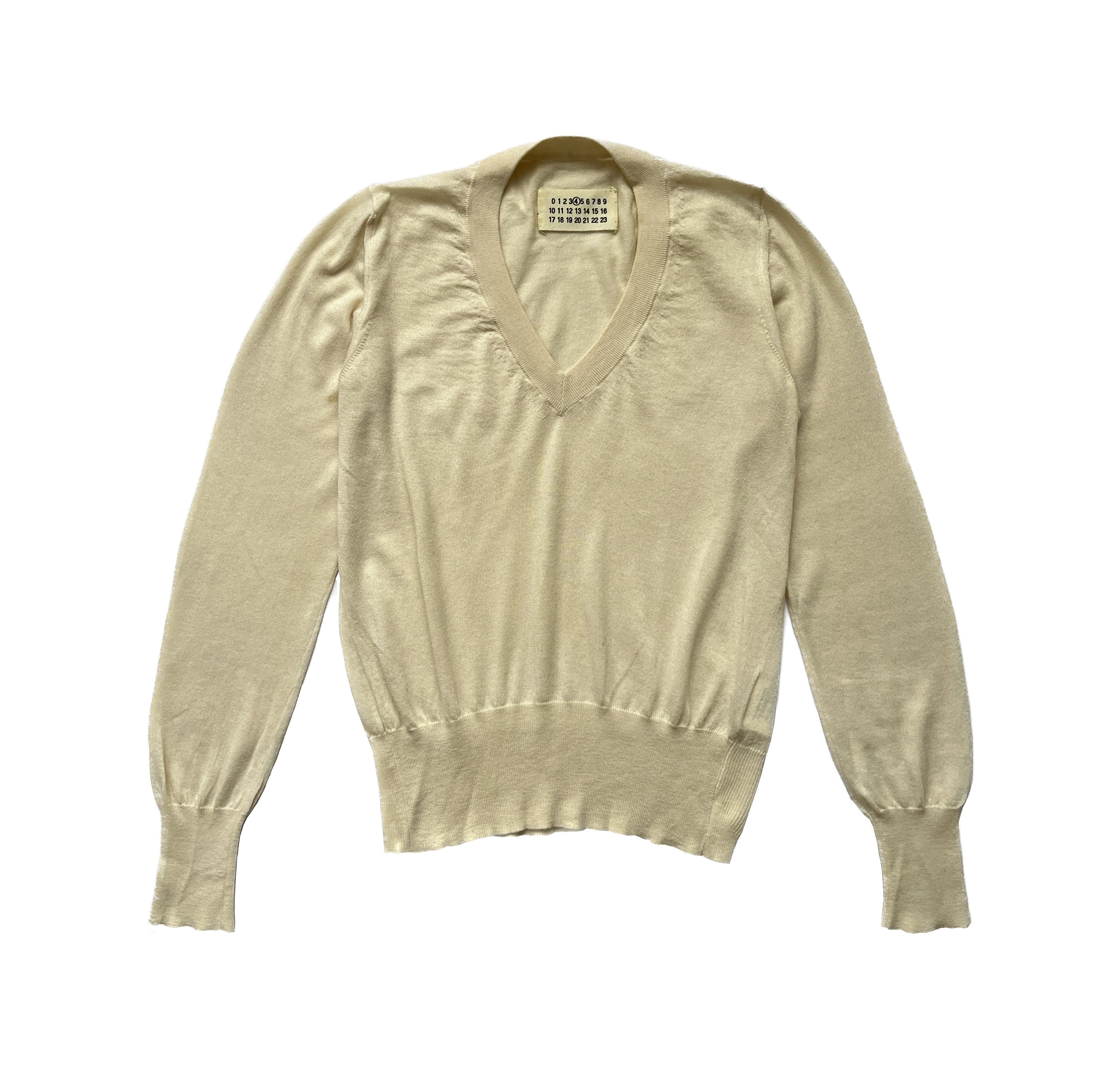 Maison Margiela ⚡️QUICK SALE⚡️2007 Maison Margiela Cream Cashmere Mix Knit Size S / US 4 / IT 40 - 1 Thumbnail