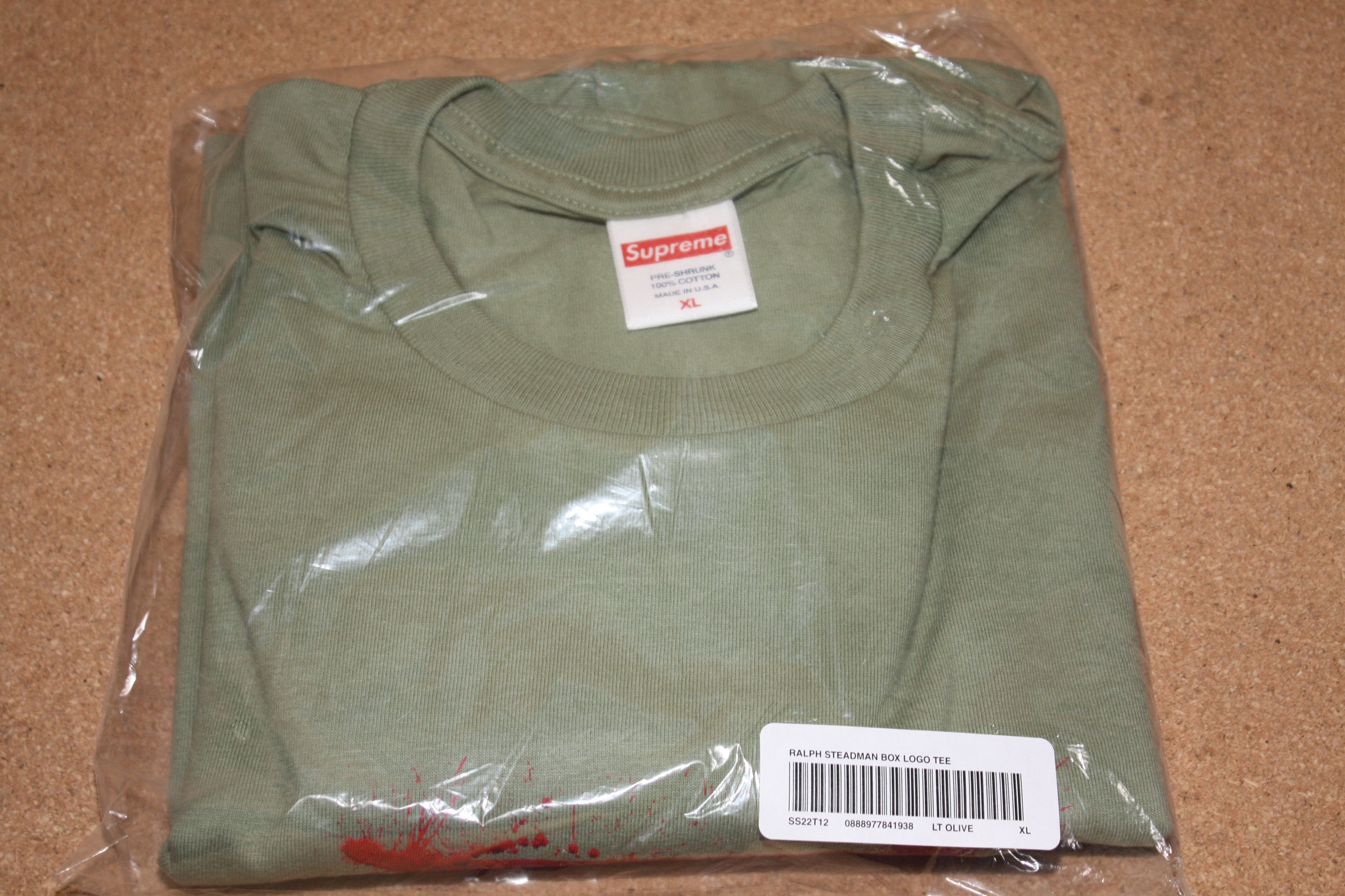 Supreme Supreme x Ralph Steadman Box Logo Tee Light Olive XL | Grailed