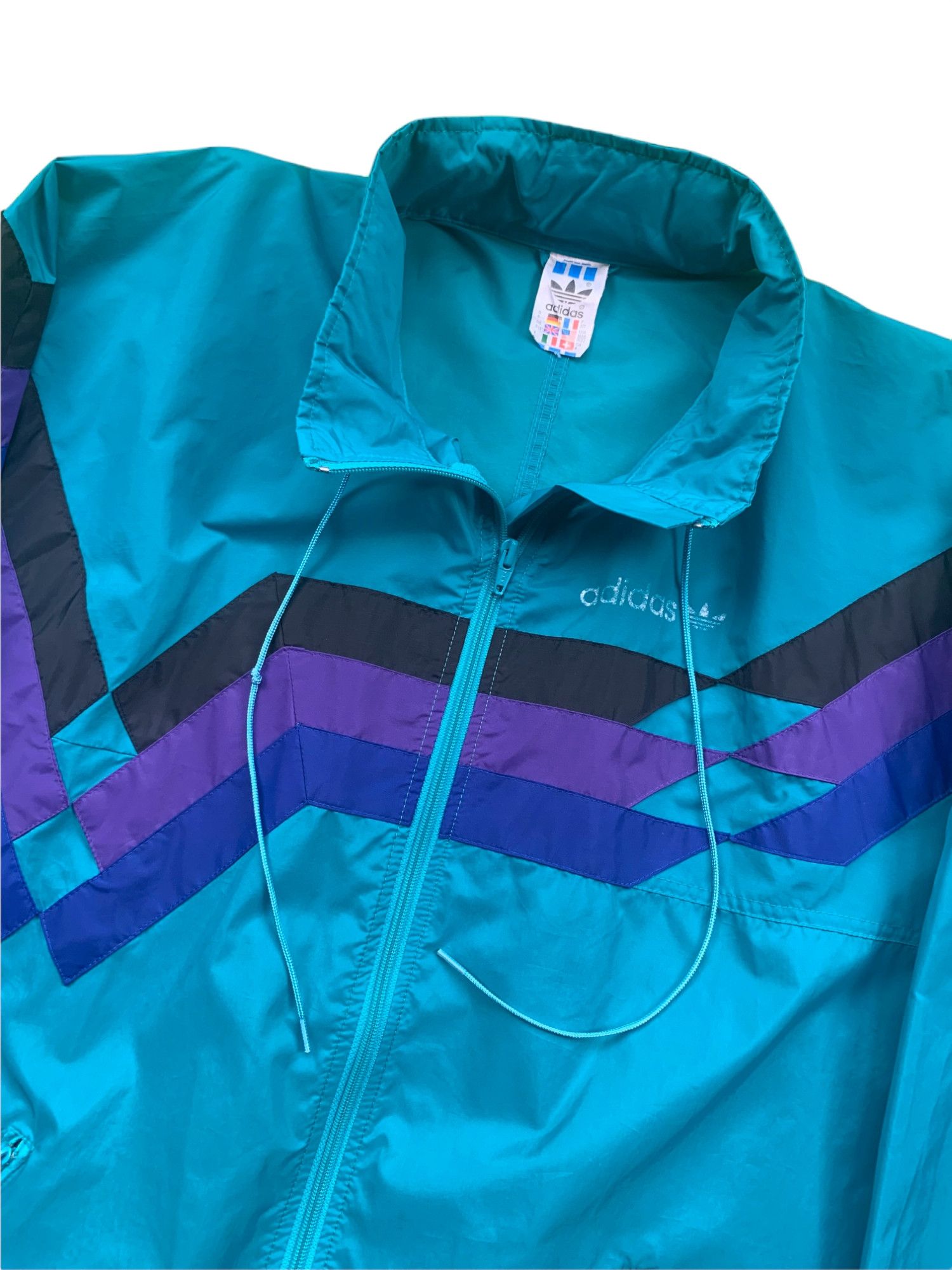 Adidas × Vintage Adidas Vintage Windbreaker Jacket Zip Size US XL / EU 56 / 4 - 4 Thumbnail