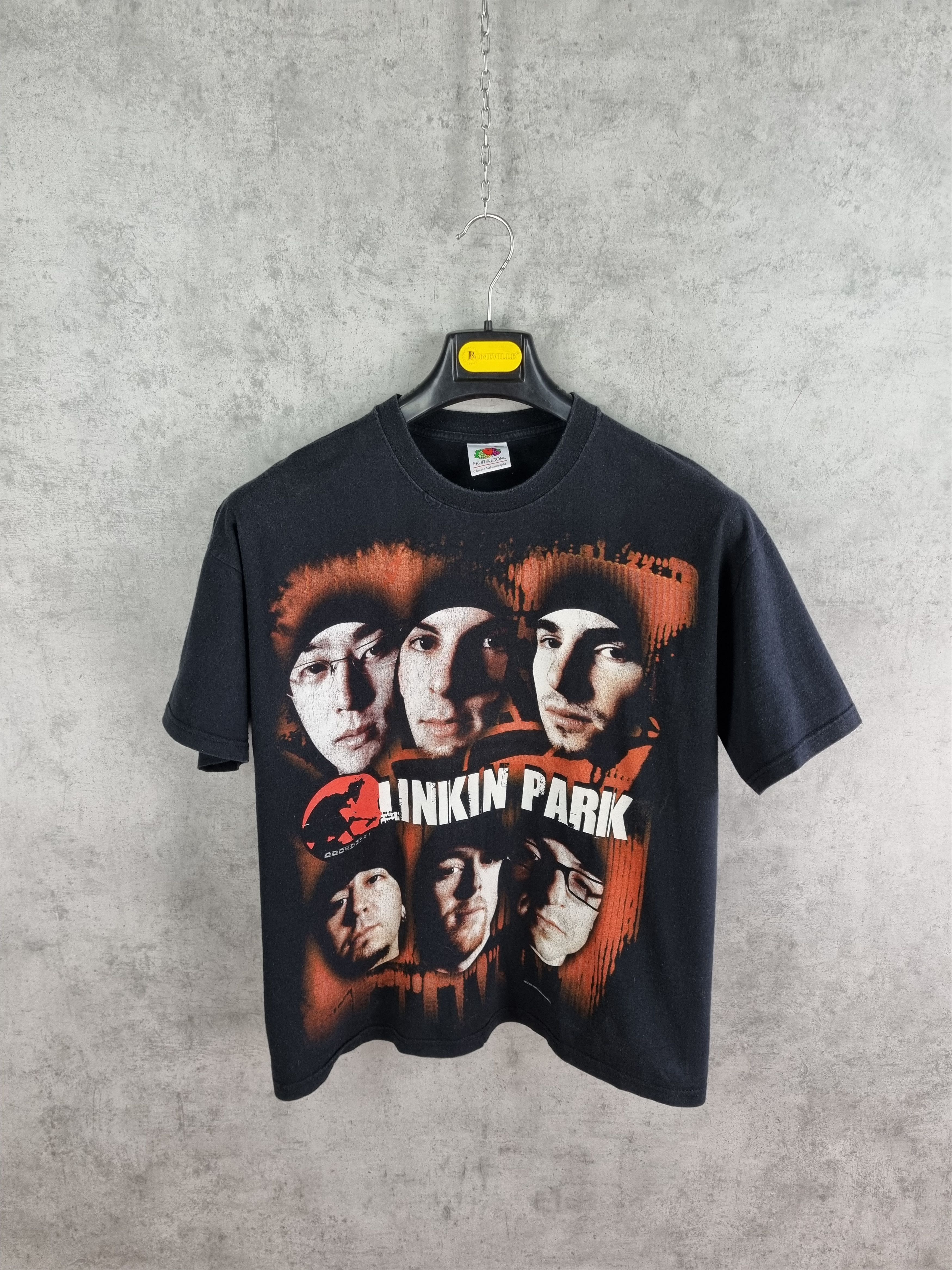 image of Faded Vintage Linkin Park Faces Band Tees in Faded Black, Men's (Size Medium)
