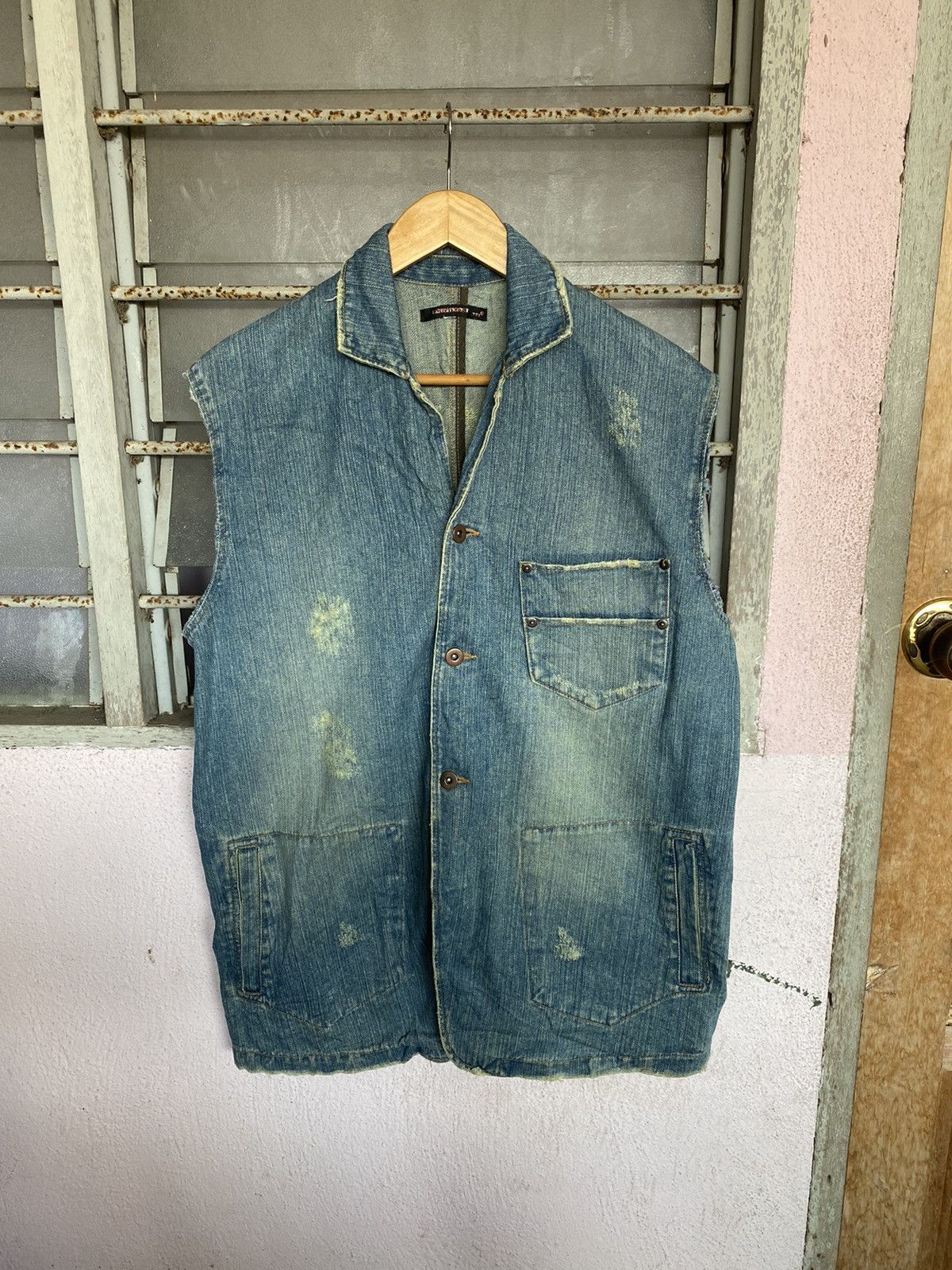 Seditionaries ⚡️Rare⚡️ Distressed Exhibitionist Denim Vest Kapital Style Size US M / EU 48-50 / 2 - 5 Thumbnail