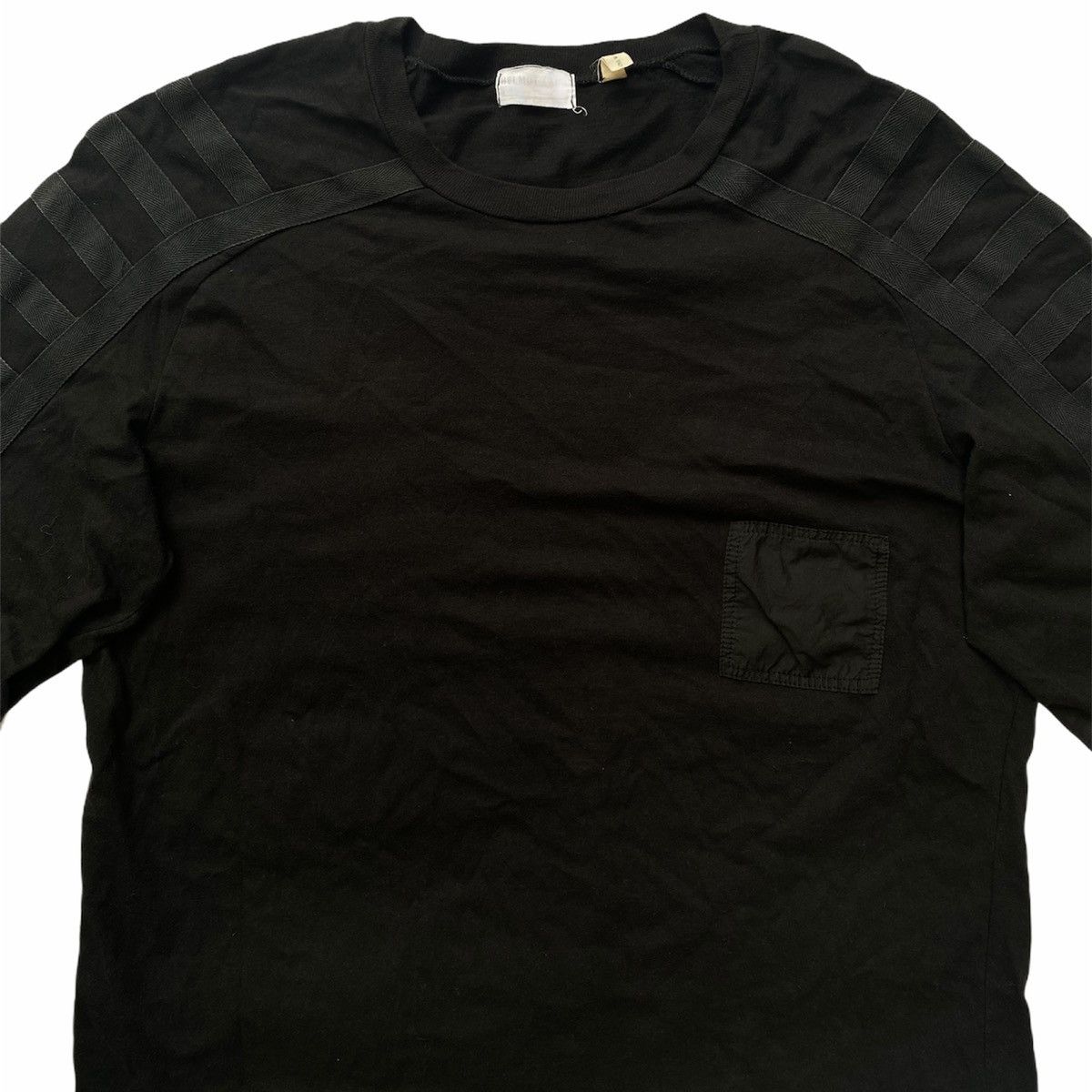 Image of Helmut Lang Fall99 Archive Strapped Military Application Long Sleeve in Black, Men's (Size Small)