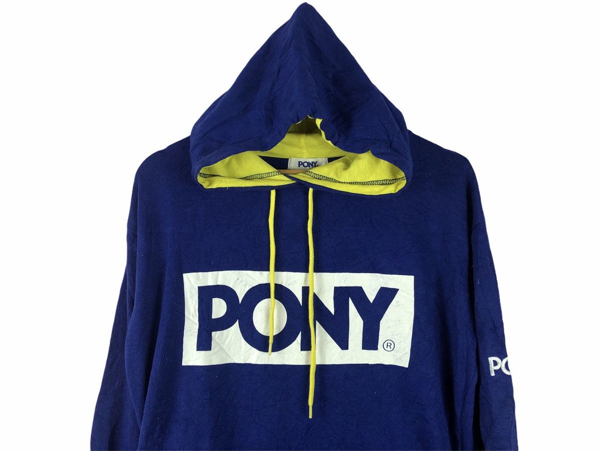 VINTAGE PONY LONG SLEEVE BLUE HOODIE SWEATSHIRT