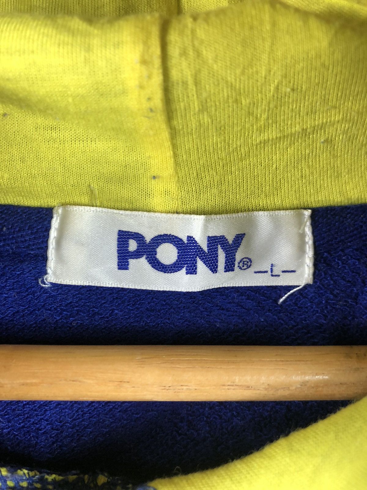 VINTAGE PONY LONG SLEEVE BLUE HOODIE SWEATSHIRT