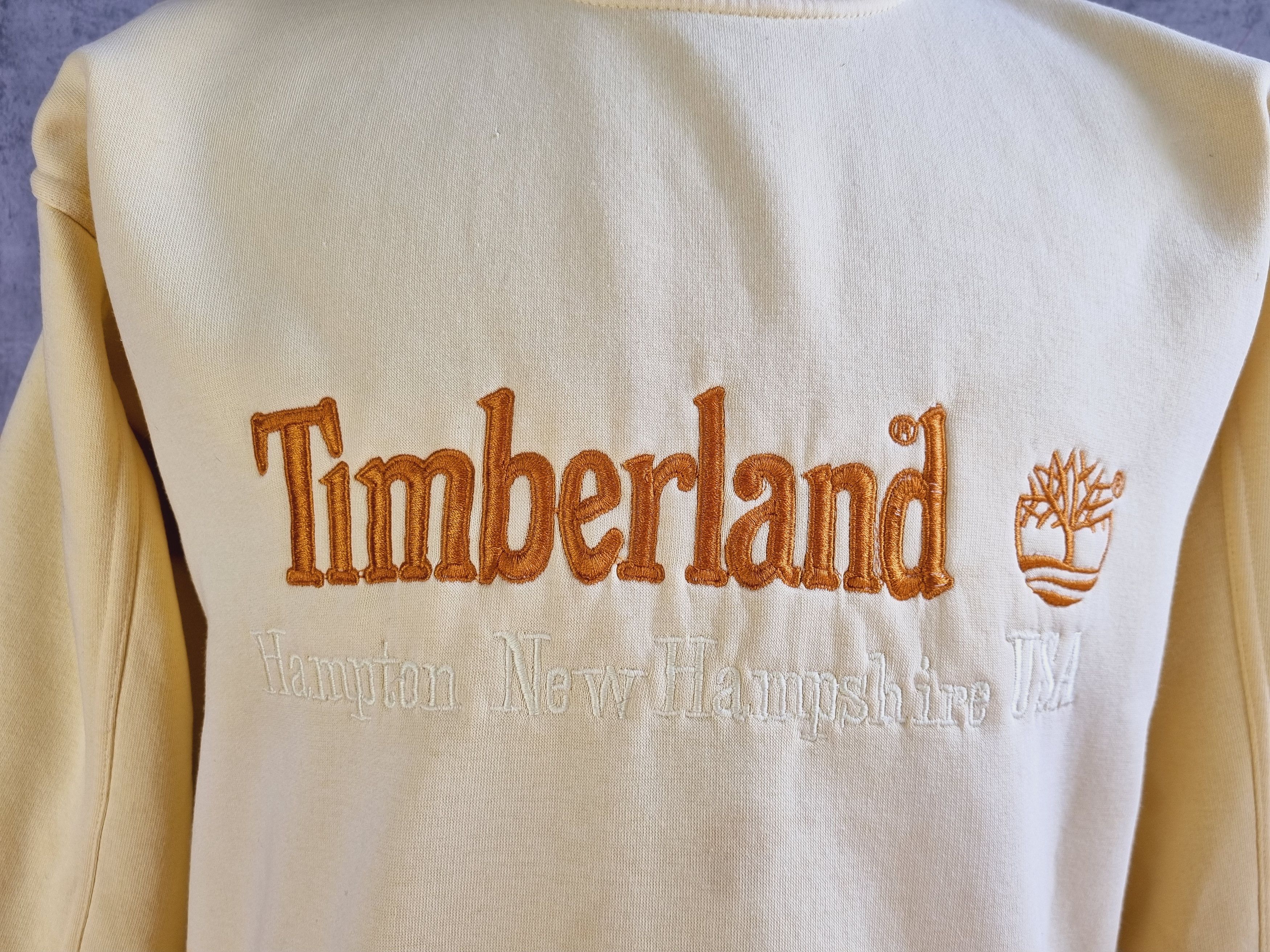 Rap Tees × Timberland × Vintage 90s Vintage TIMBERLAND Embroidery Big Logo Dirty Sweatshirt Size US L / EU 52-54 / 3 - 6 Thumbnail