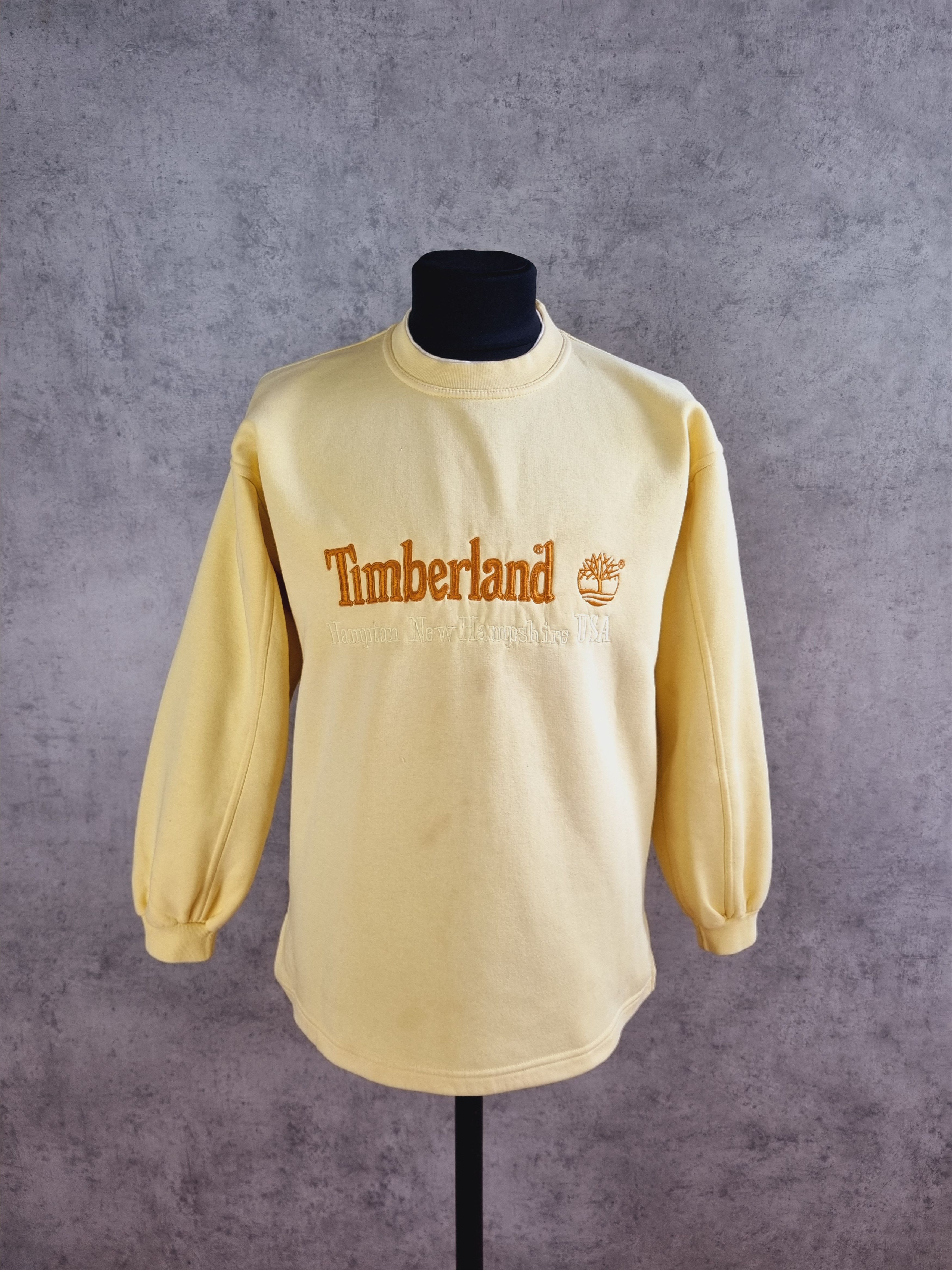 Rap Tees × Timberland × Vintage 90s Vintage TIMBERLAND Embroidery Big Logo Dirty Sweatshirt Size US L / EU 52-54 / 3 - 4 Thumbnail