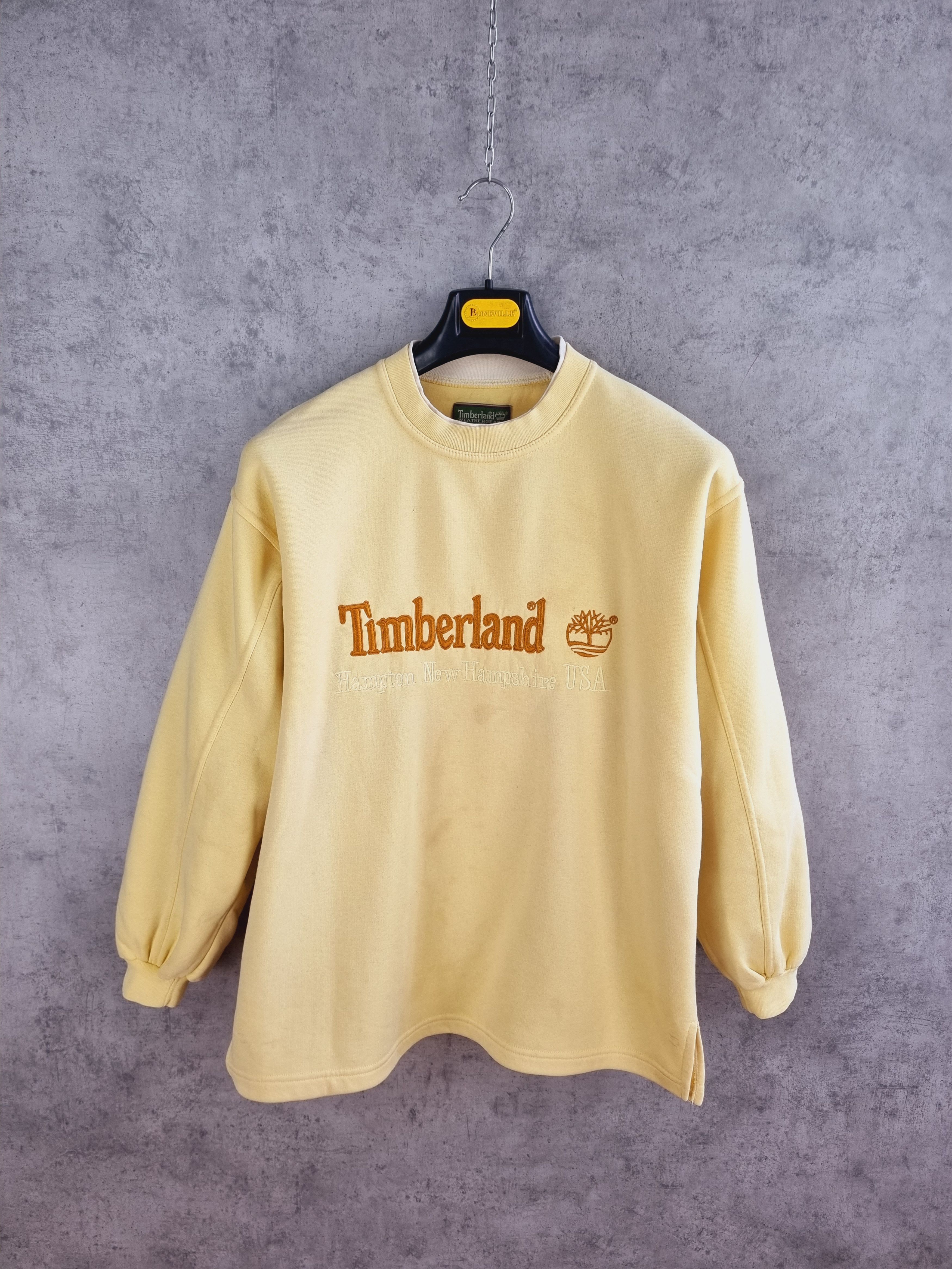 Rap Tees × Timberland × Vintage 90s Vintage TIMBERLAND Embroidery Big Logo Dirty Sweatshirt Size US L / EU 52-54 / 3 - 1 Thumbnail