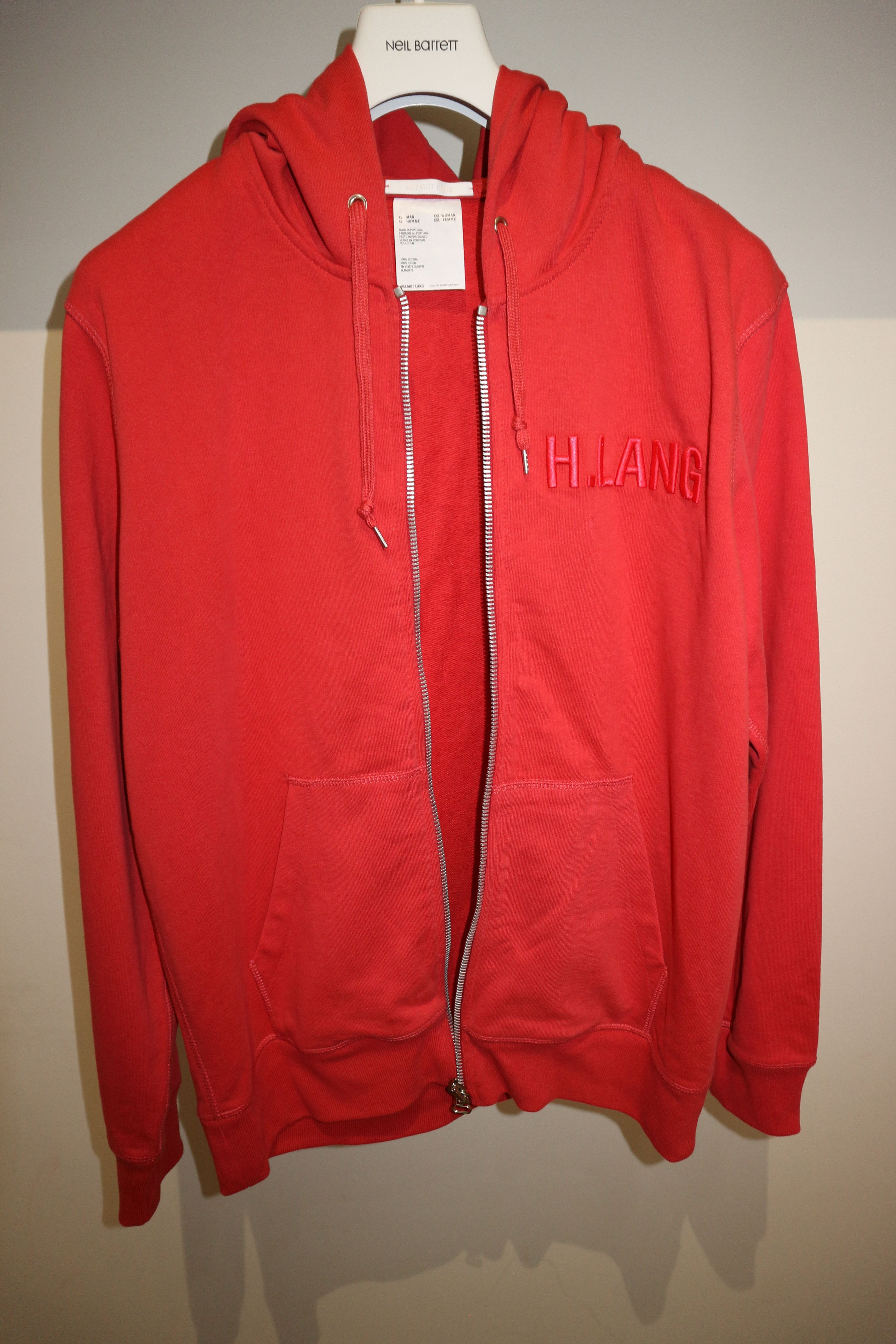 Helmut Lang embroidered logo hoodie Size US XL / EU 56 / 4 - 9 Thumbnail
