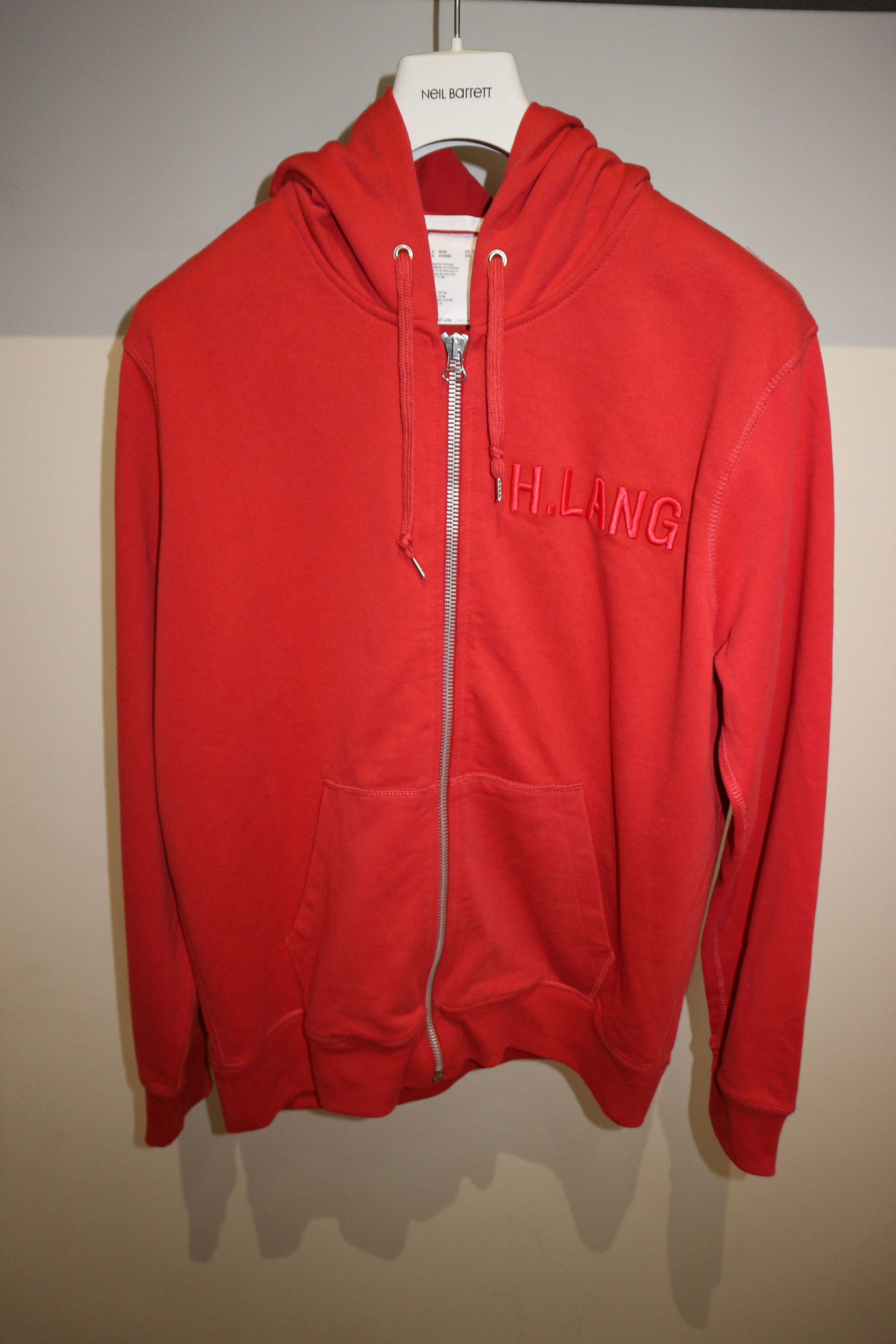 Helmut Lang embroidered logo hoodie Size US XL / EU 56 / 4 - 1 Thumbnail