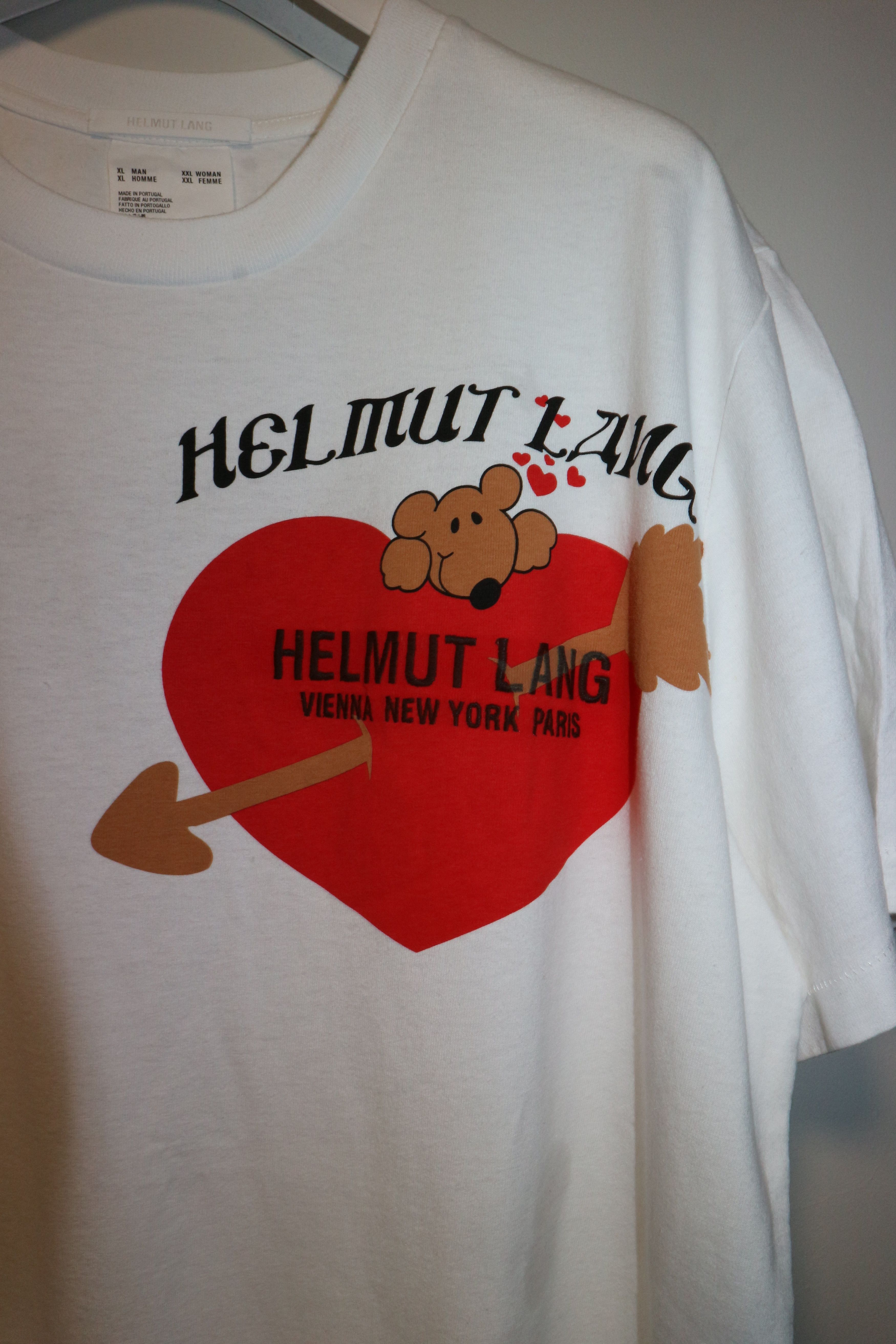 Helmut Lang teddy bear valentine t-shirt Size US XL / EU 56 / 4 - 8 Thumbnail
