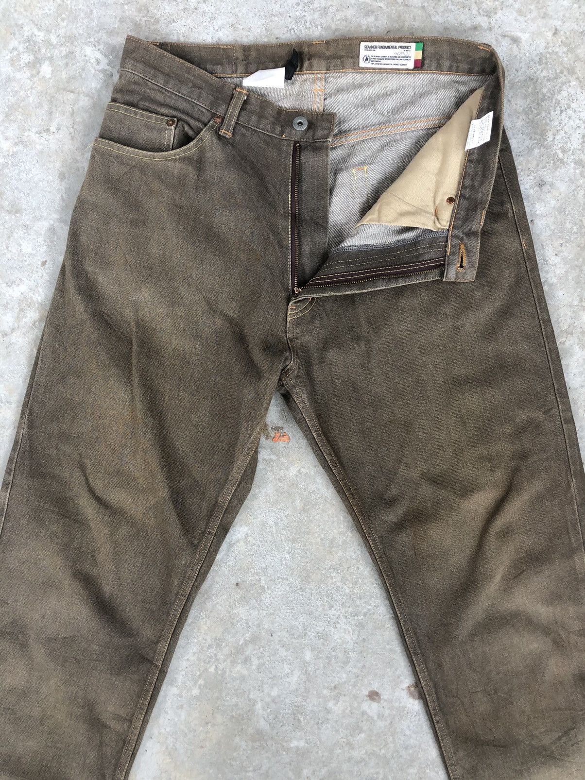 Japanese Brand Scanner Fundamental Baggy Jeans hip hop Painted Denim Size US 33 - 3 Thumbnail