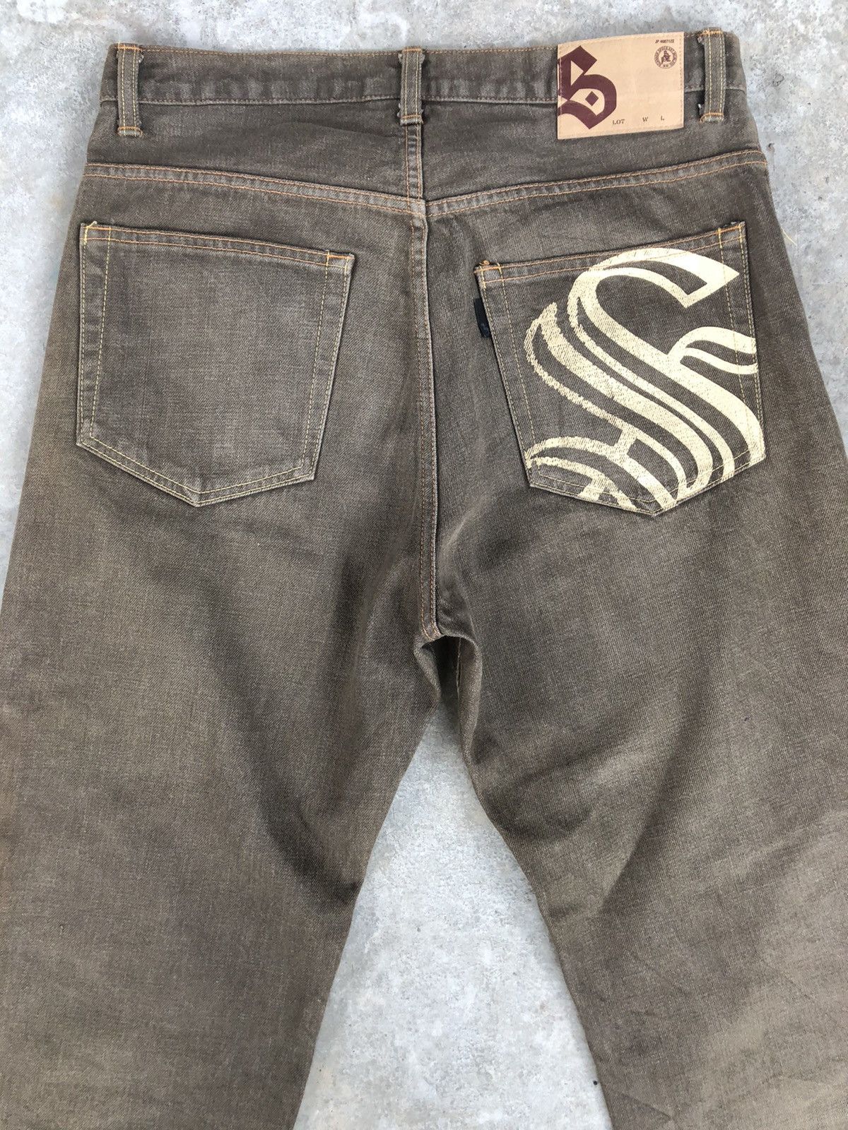 Japanese Brand Scanner Fundamental Baggy Jeans hip hop Painted Denim Size US 33 - 8 Thumbnail