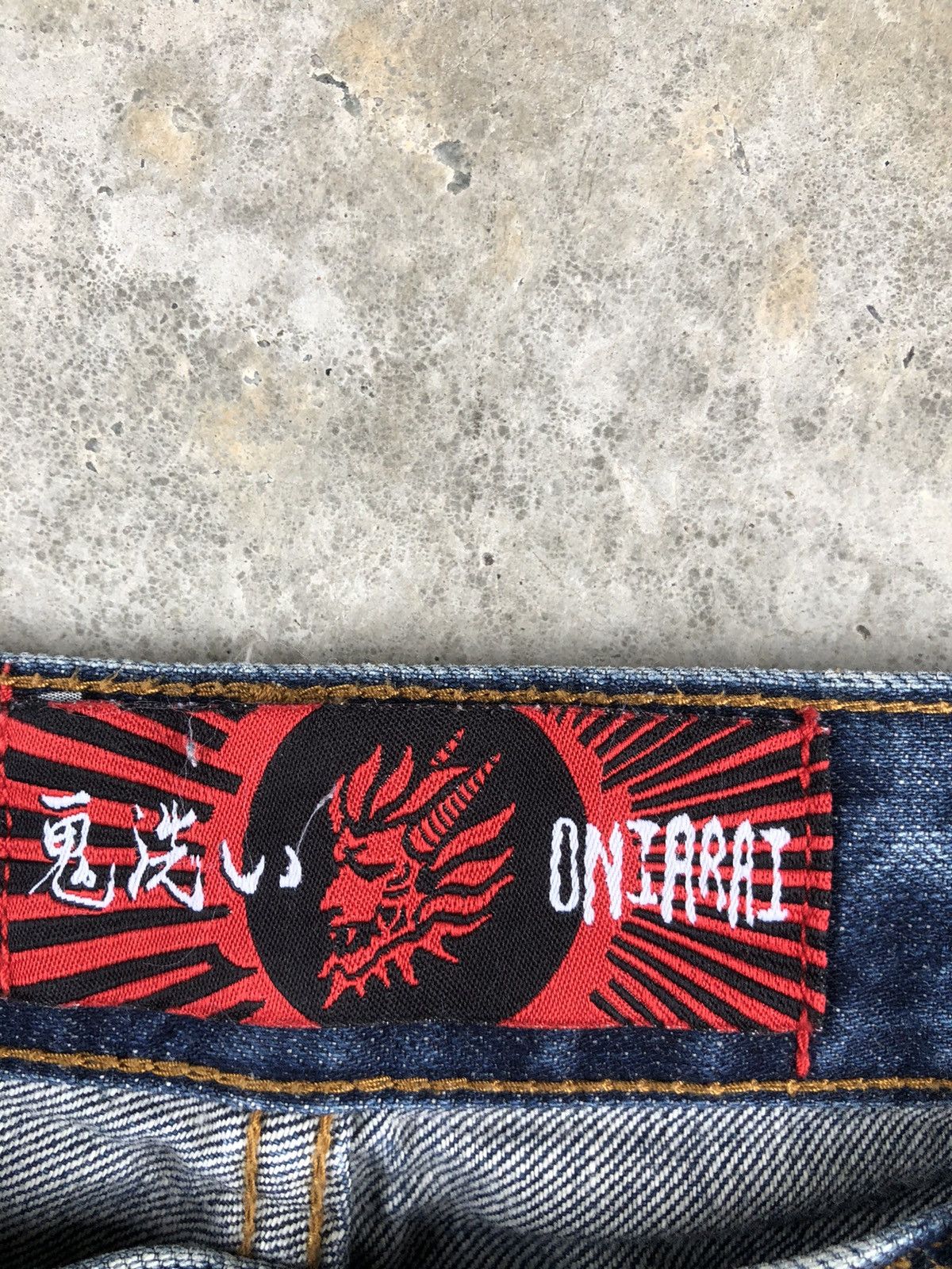 Japanese Brand Japanese Oniarai Embroidered Jeans Acid Wash Distressed Size US 33 - 14 Thumbnail