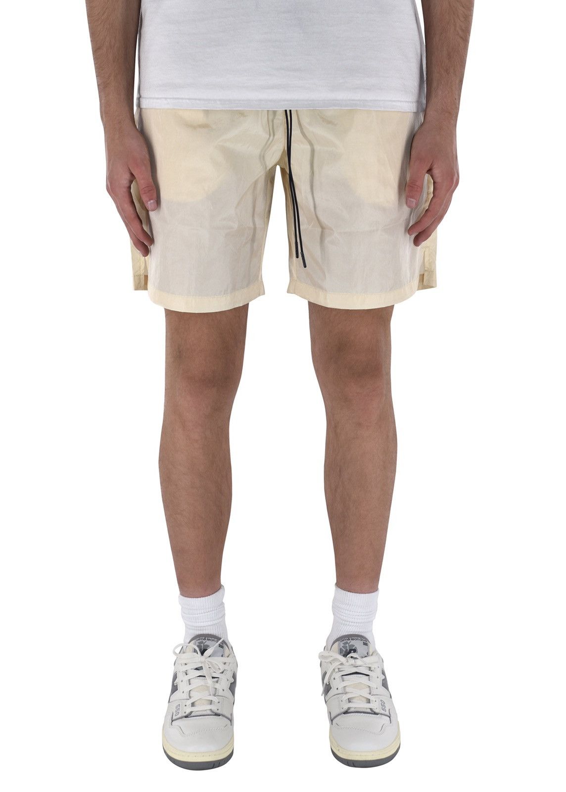 Vintage Crinkle Nylon Shorts Cream XL Size US 36 / EU 52 - 3 Thumbnail
