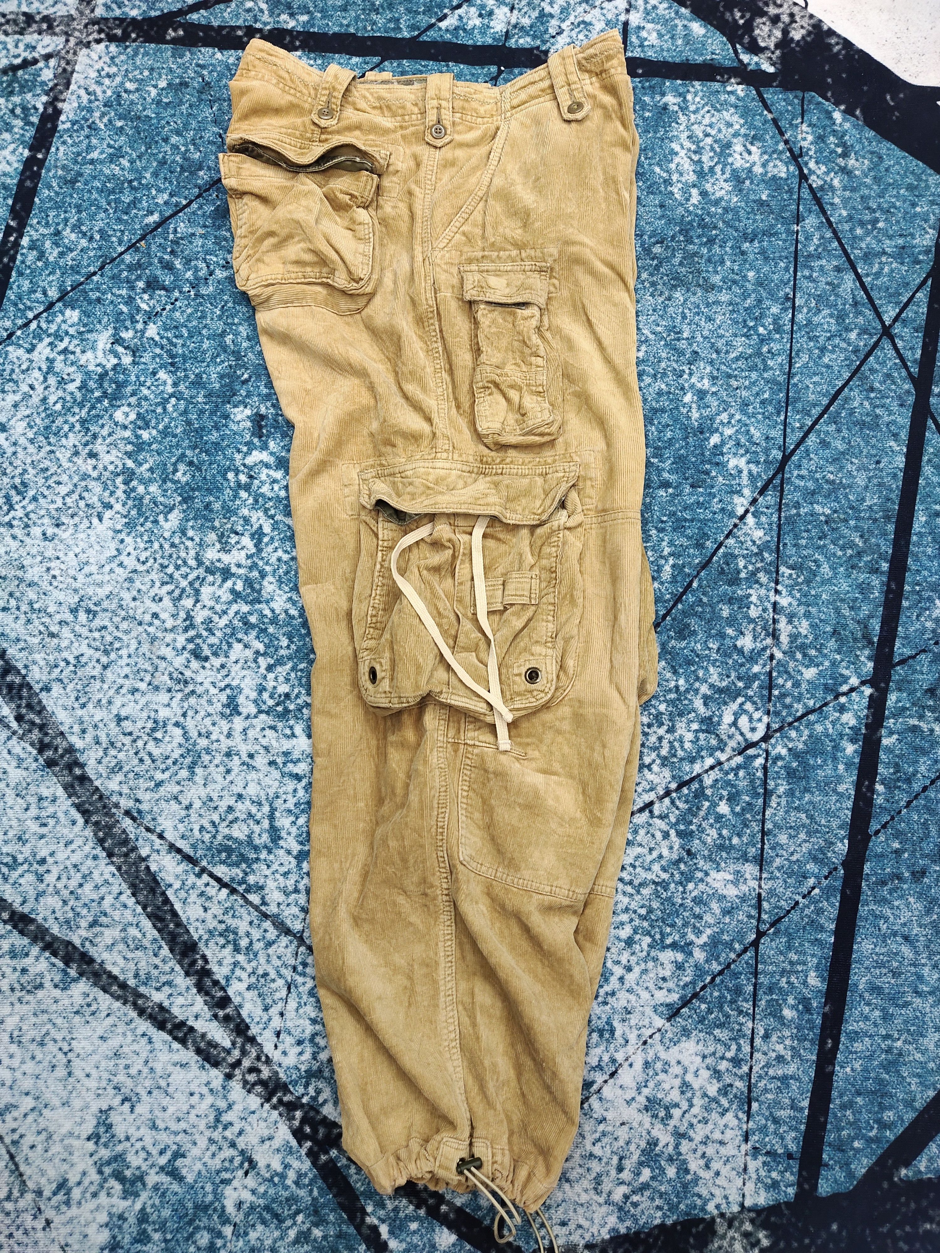 Japanese Brand Japanese Brand Corduroy Multi-pocket Cargo Baggy Pants Size US 36 / EU 52 - 2 Thumbnail