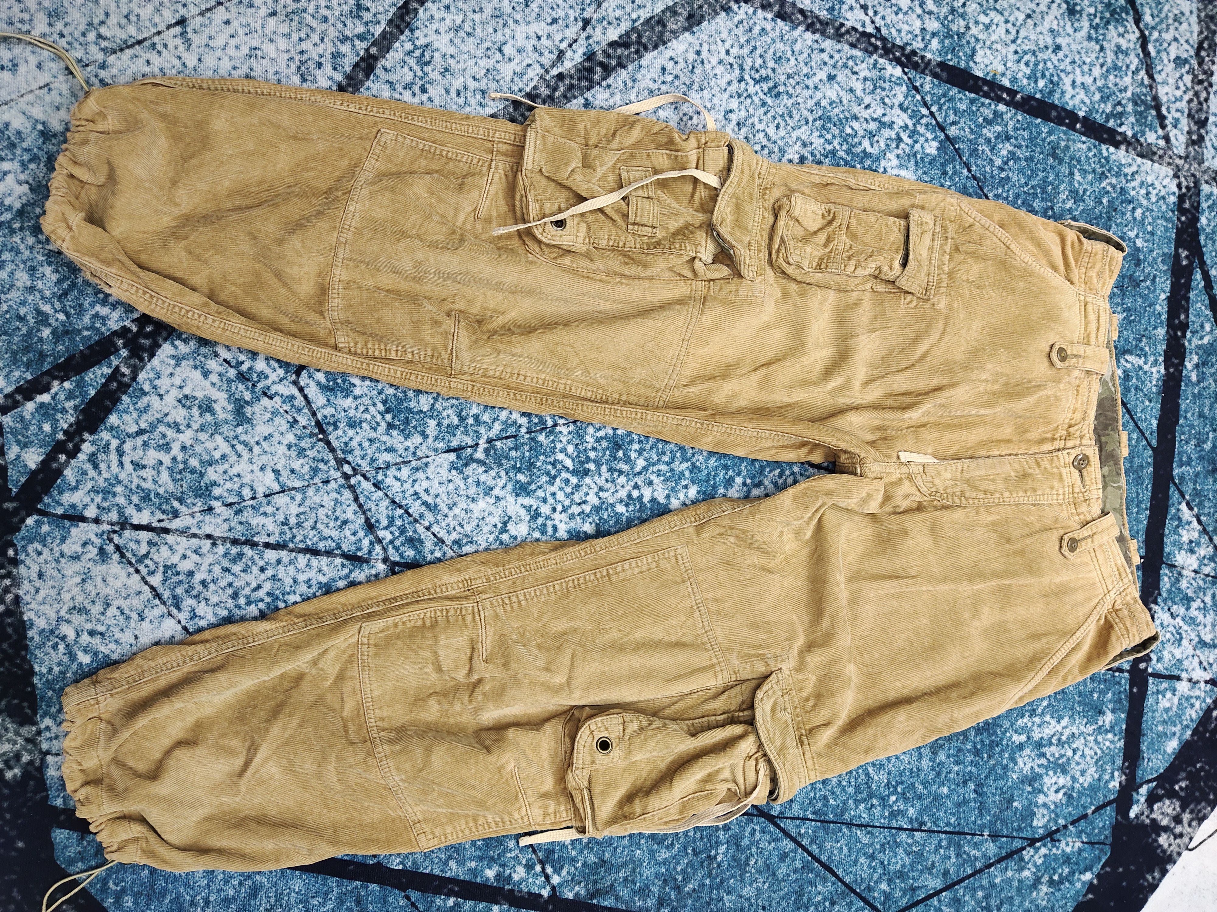 image of Vintage Corduroy Multi-Pocket Cargo Baggy Pants in Light Brown, Men's (Size 36)
