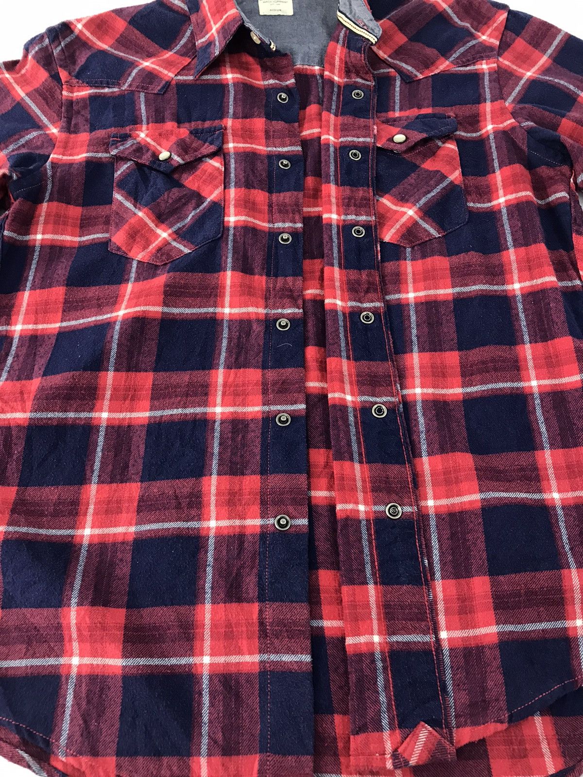 Flannel × Japanese Brand Hype Back Number Est 1980 Plaid Snap Button Style Size US M / EU 48-50 / 2 - 5 Thumbnail