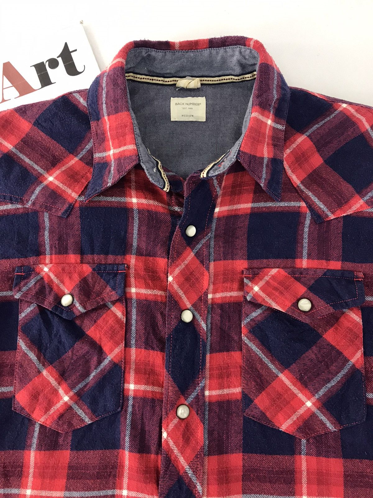 Flannel × Japanese Brand Hype Back Number Est 1980 Plaid Snap Button Style Size US M / EU 48-50 / 2 - 4 Thumbnail