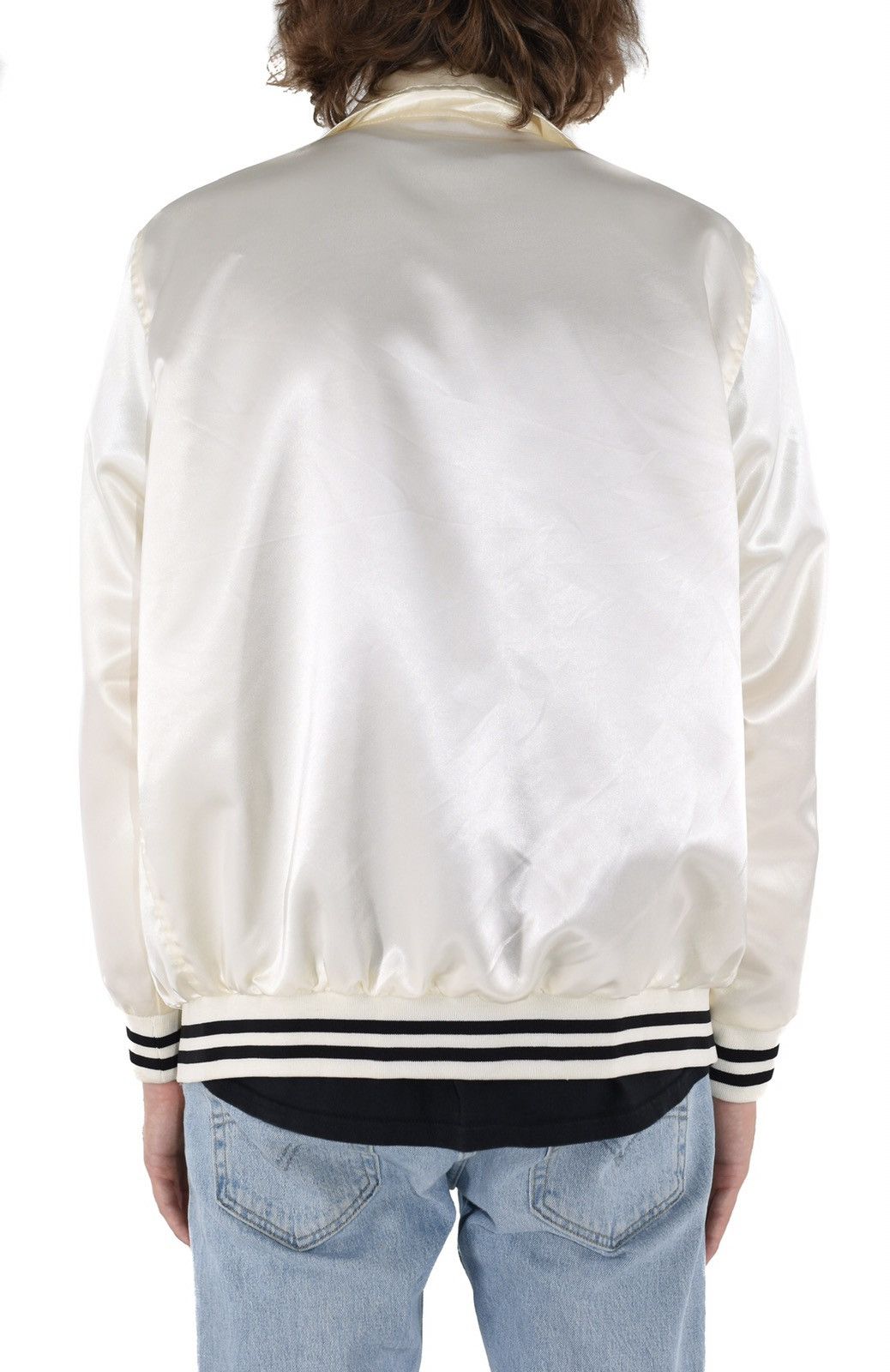 Vintage Satin Baseball Jacket White Size US XS / EU 42 / 0 - 3 Thumbnail