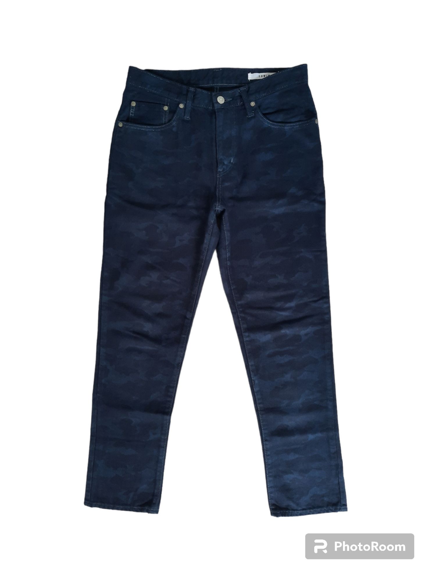 image of Edwin Dark Blue Camo Army Color Jeans, Men's (Size 30)