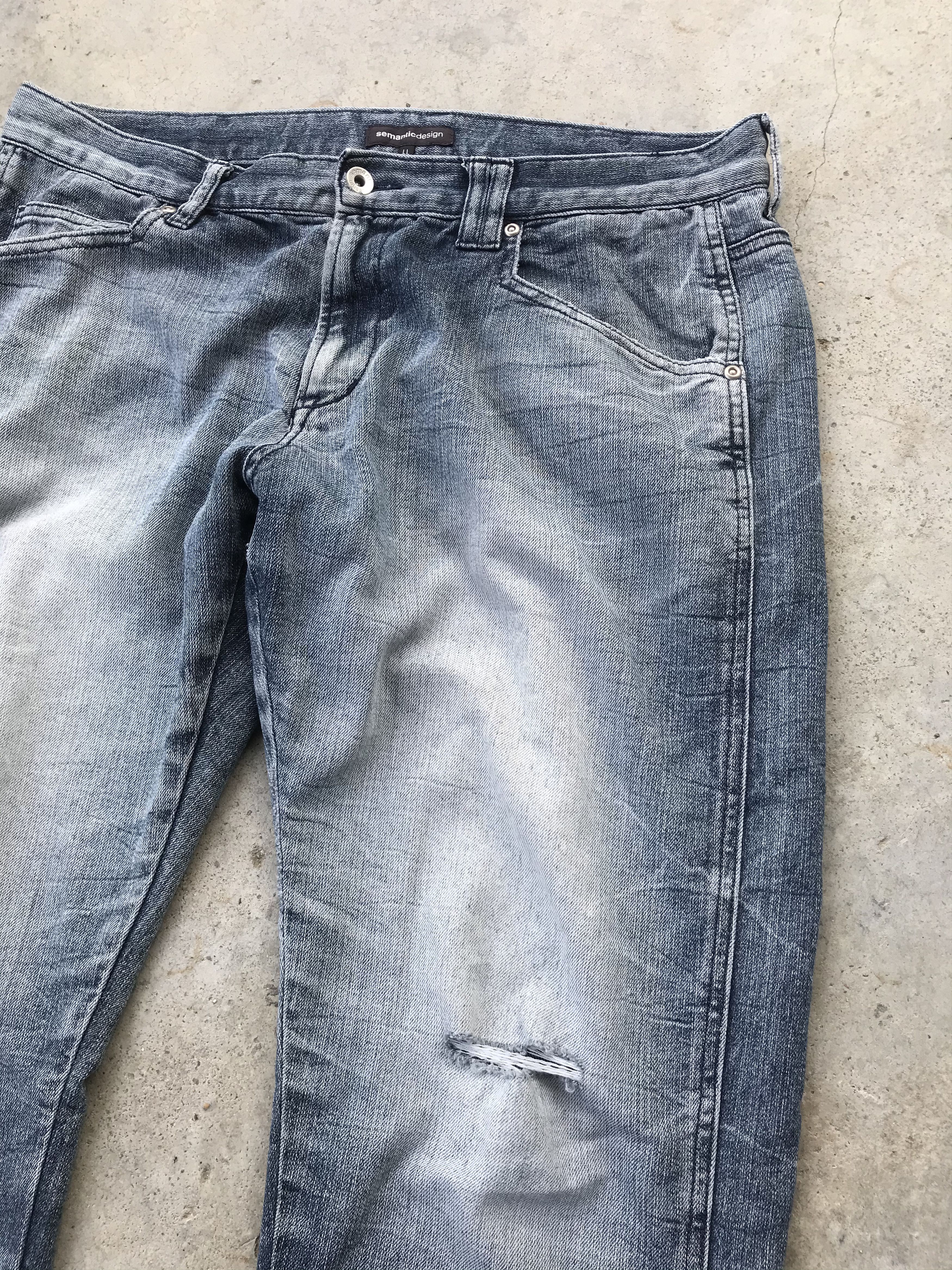 Issey Miyake Semanticdesign light wash denim jeans Size 34" / US 12 / IT 48 - 2 Thumbnail