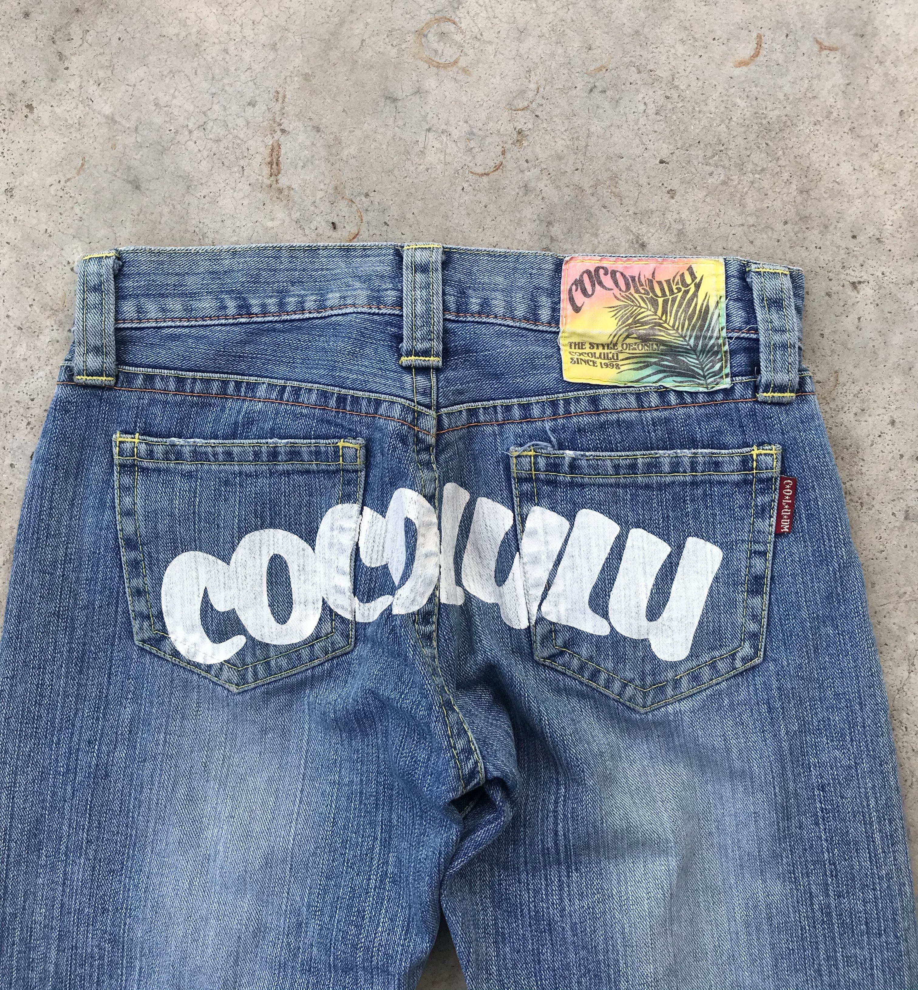 Japanese Brand Cocolulu back printed blue denim jeans Size US 28 / EU 44 - 4 Thumbnail