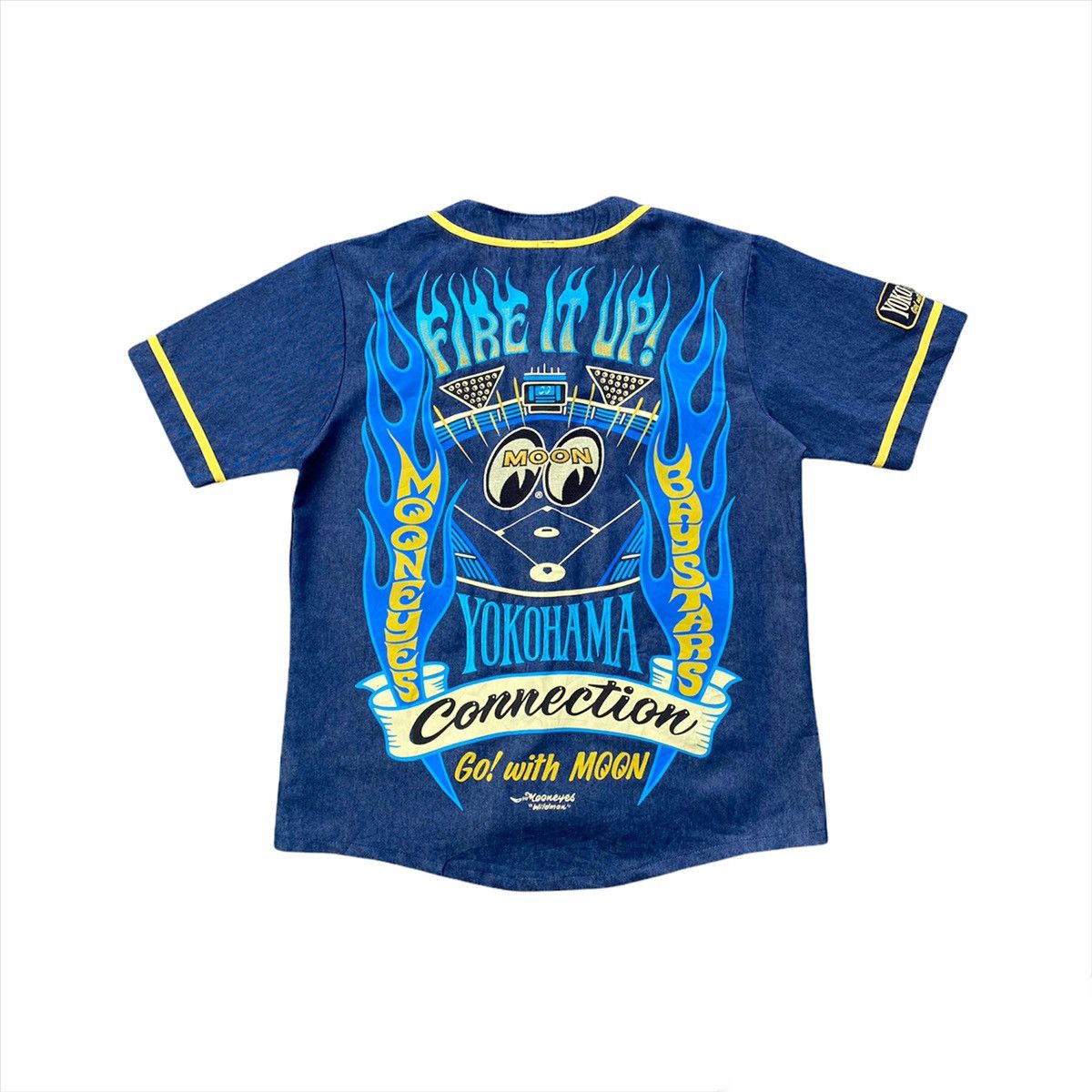 Japanese Brand × MLB ALL OVER PRINTED EMBROIDERED MOON EYES DISTRESSED DENIM Size US L / EU 52-54 / 3 - 3 Thumbnail