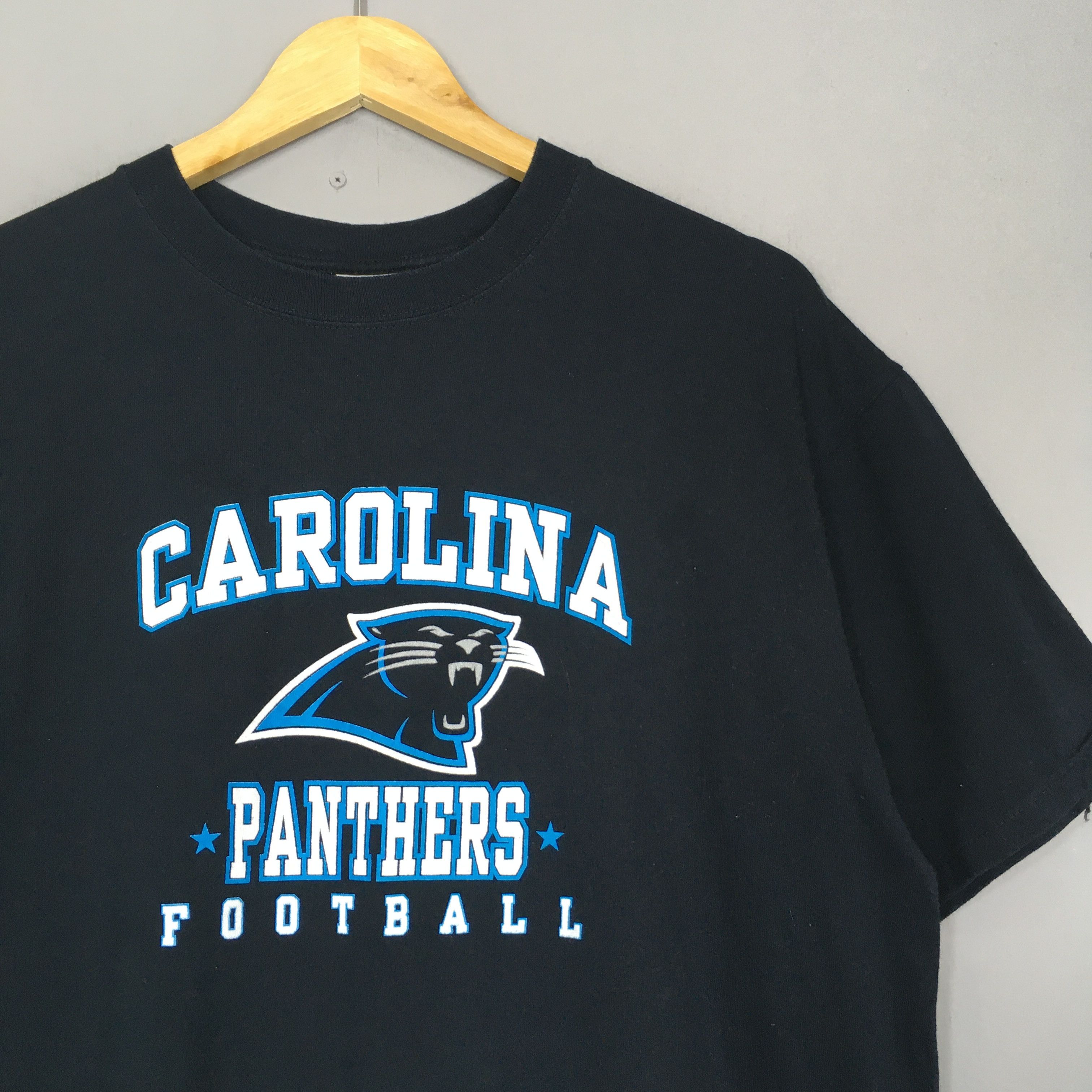 Anvil × NFL × Vintage Vintage Y2K Carolina Panthers Nfl Black T Shirt Large Size US L / EU 52-54 / 3 - 2 Thumbnail