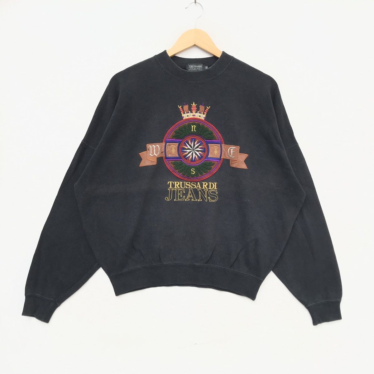 Trussardi × Vintage Vintage Trussardi Jeans Big logo sweatshirt Streetwear Size US XL / EU 56 / 4 - 1 Thumbnail