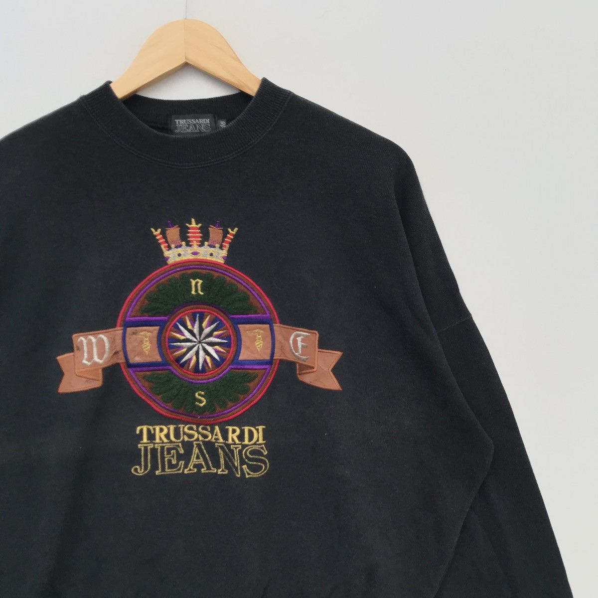 Trussardi × Vintage Vintage Trussardi Jeans Big logo sweatshirt Streetwear Size US XL / EU 56 / 4 - 2 Thumbnail