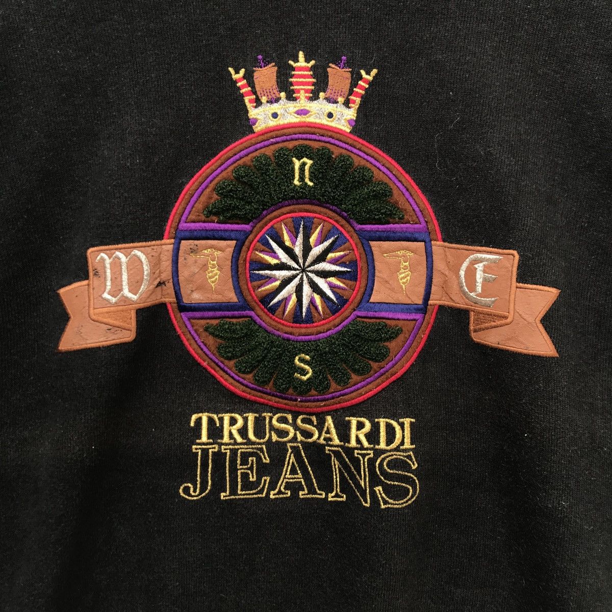 Trussardi × Vintage Vintage Trussardi Jeans Big logo sweatshirt Streetwear Size US XL / EU 56 / 4 - 3 Thumbnail