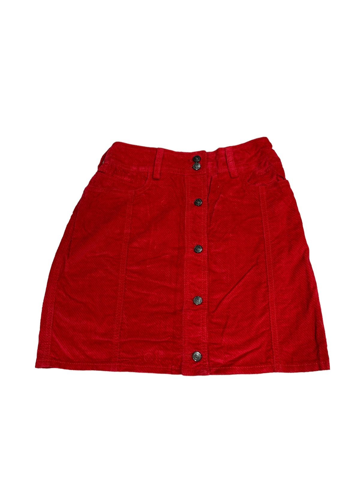 image of Versus Versace Corduroy Skirt in Red, Women's (Size 24)