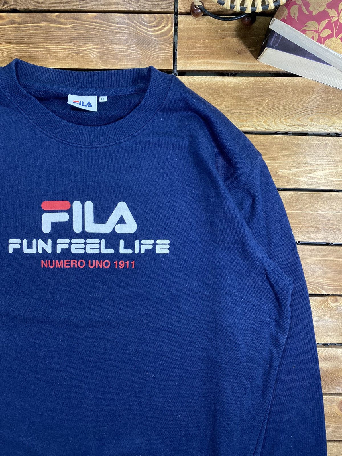 Fila × Vintage Vintage 90s Fila Big Logo Sweatshirt Numero Uno 1911 size L Size US L / EU 52-54 / 3 - 4 Thumbnail