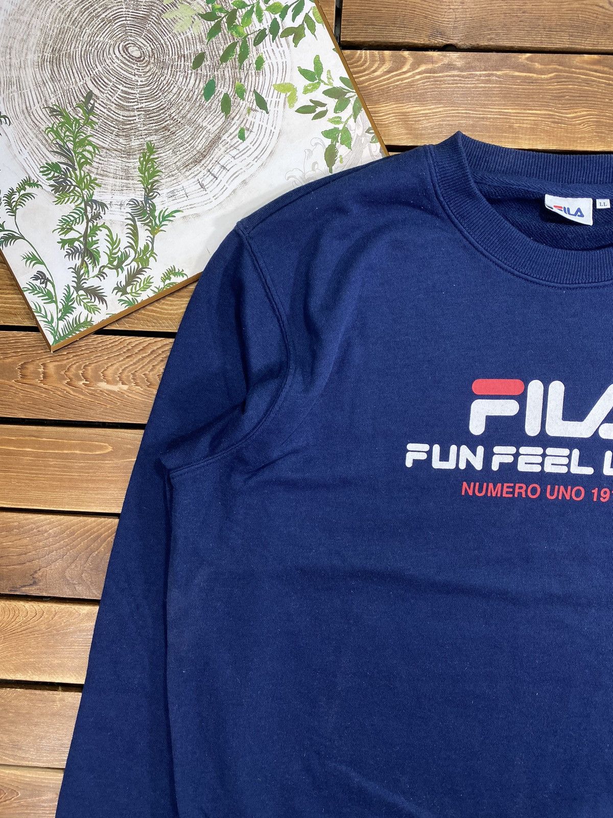 Fila × Vintage Vintage 90s Fila Big Logo Sweatshirt Numero Uno 1911 size L Size US L / EU 52-54 / 3 - 5 Thumbnail