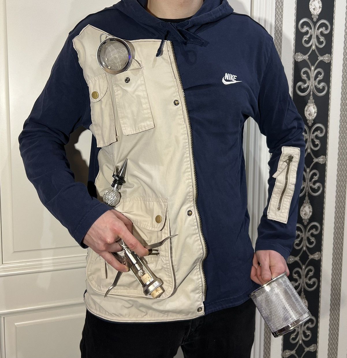 Nike Nike custom sweatshirt vest handmade patchwork 90s Size US L / EU 52-54 / 3 - 15 Thumbnail