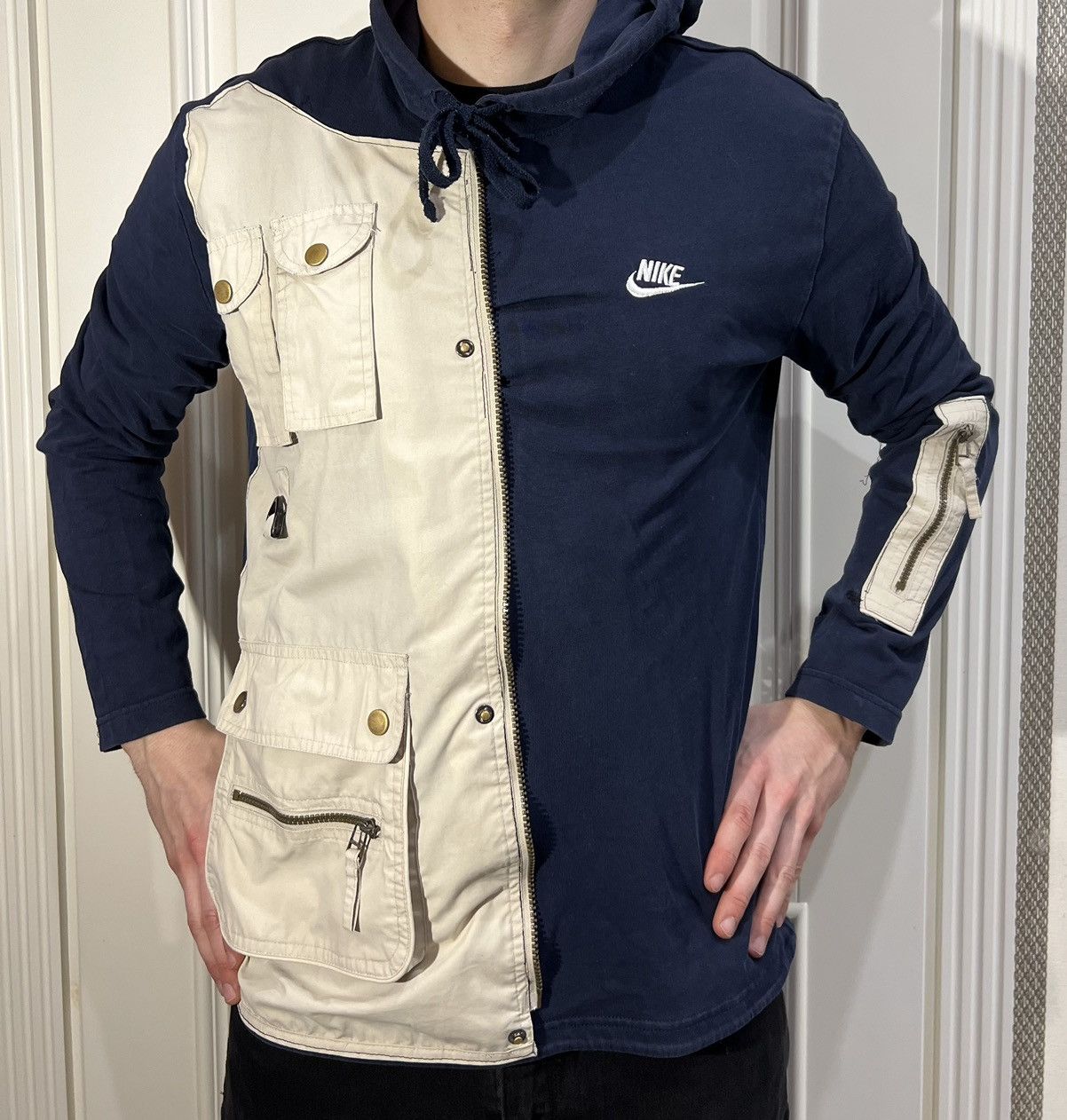 Nike Nike custom sweatshirt vest handmade patchwork 90s Size US L / EU 52-54 / 3 - 9 Thumbnail