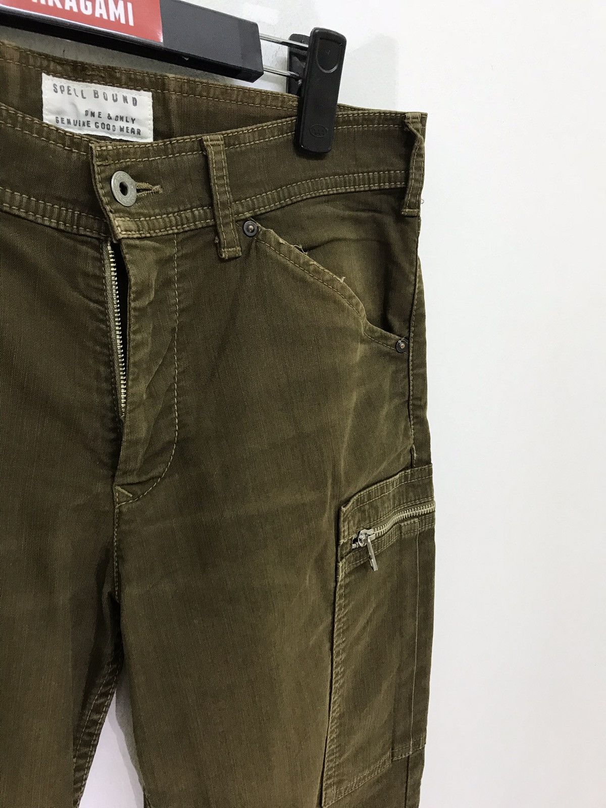 Spellbound Made in Japan Spellbound Cargo Pant Olive Colour Slim 39🟦 Size US 32 / EU 48 - 4 Thumbnail