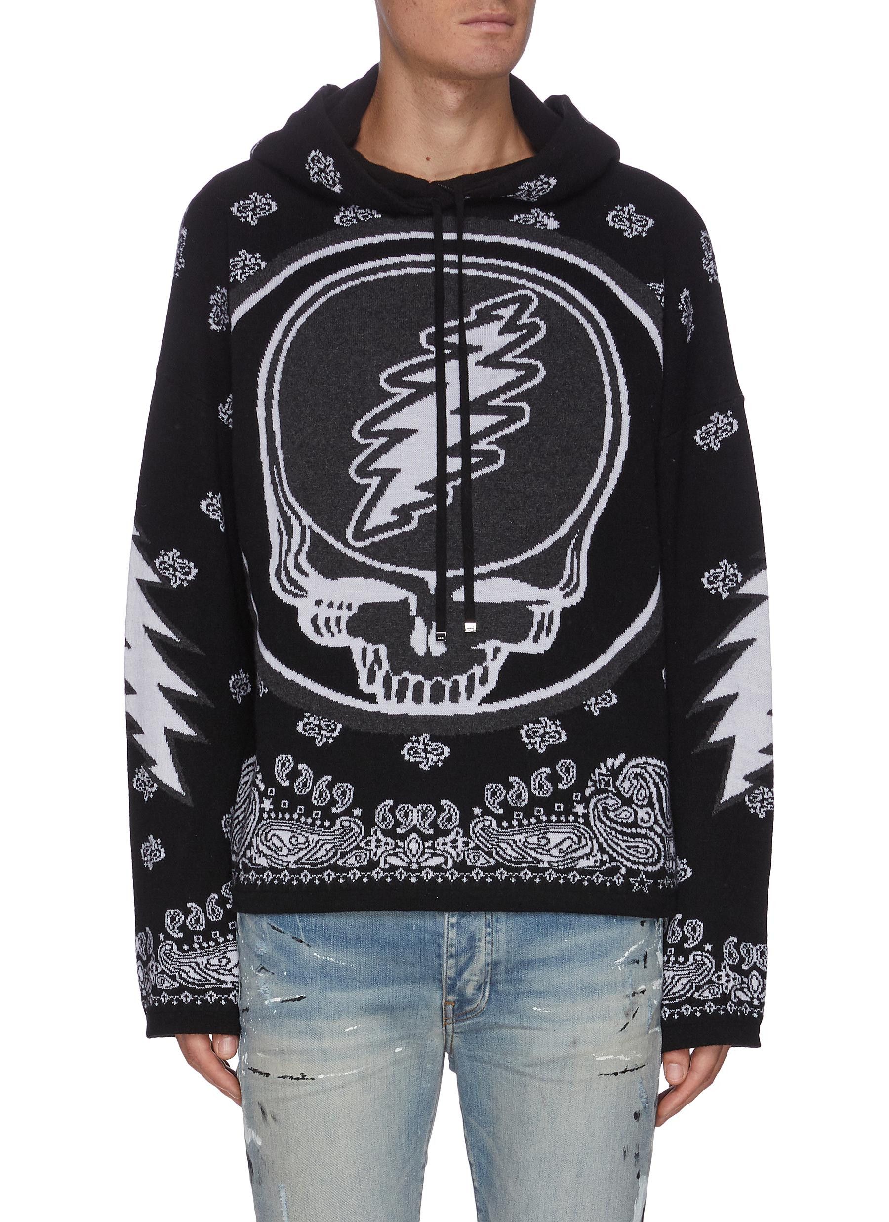 Amiri Black Grateful Dead Skull Cashmere Hoodie Size US M / EU 48-50 / 2 - 5 Thumbnail