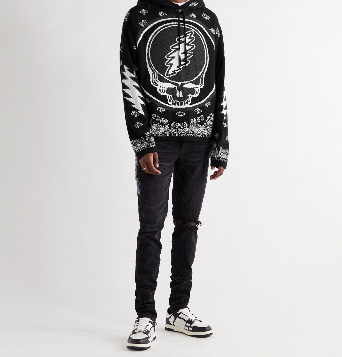 Amiri Black Grateful Dead Skull Cashmere Hoodie Size US M / EU 48-50 / 2 - 2 Thumbnail
