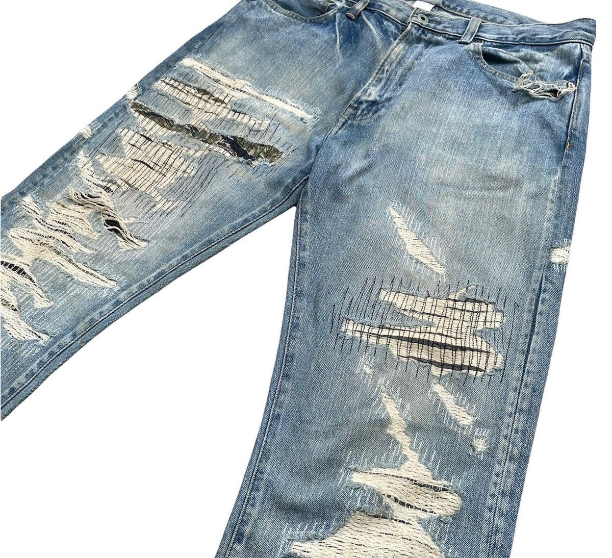 MasterPiece × Vintage Vintage Masterpiece Custom Zigzag Denim Size US 36 / EU 52 - 2 Thumbnail