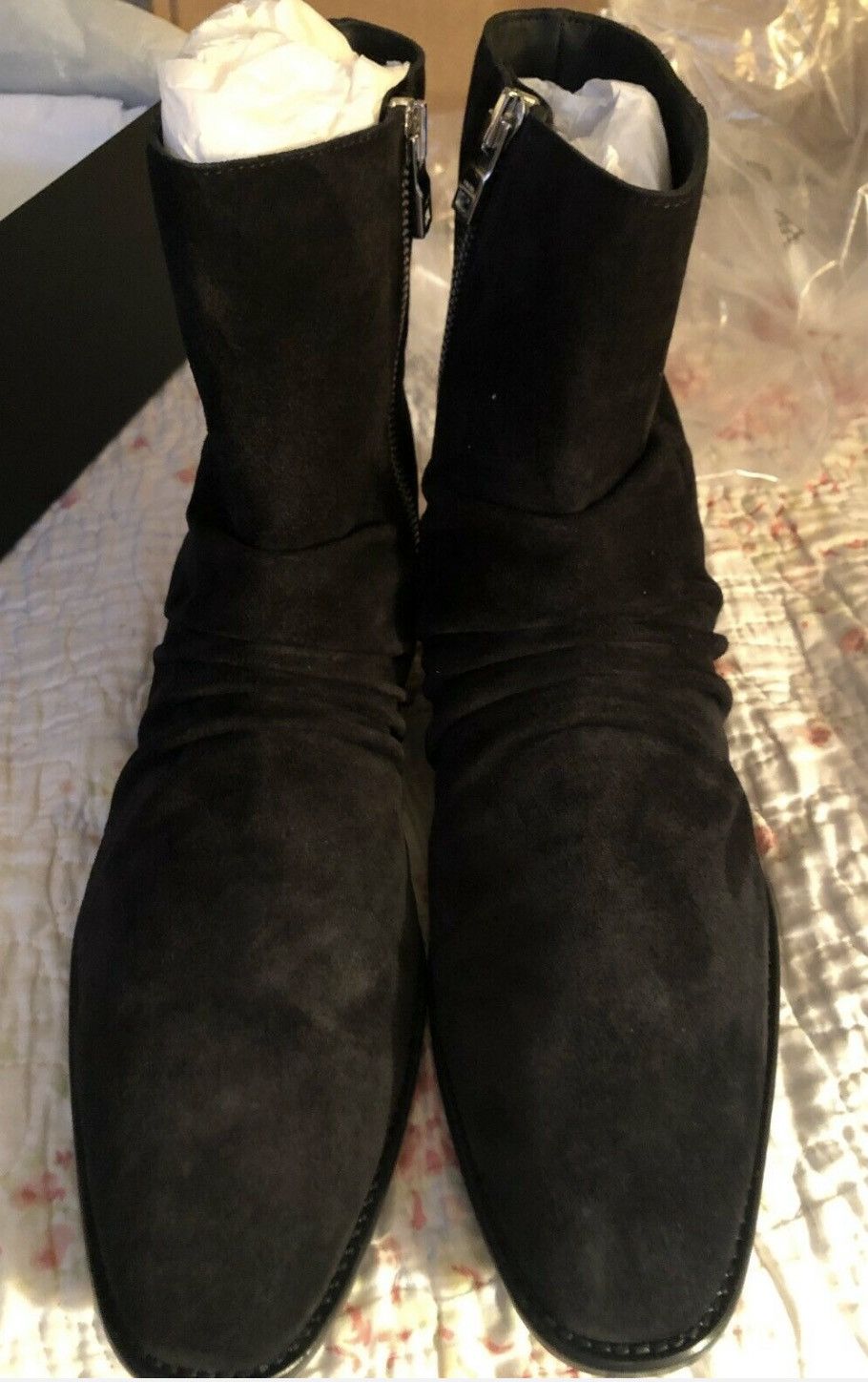 Amiri $950 new AMIRI Stack Leather Sole Boot Suede Chelsea Black Size US 12 / EU 45 - 2 Thumbnail