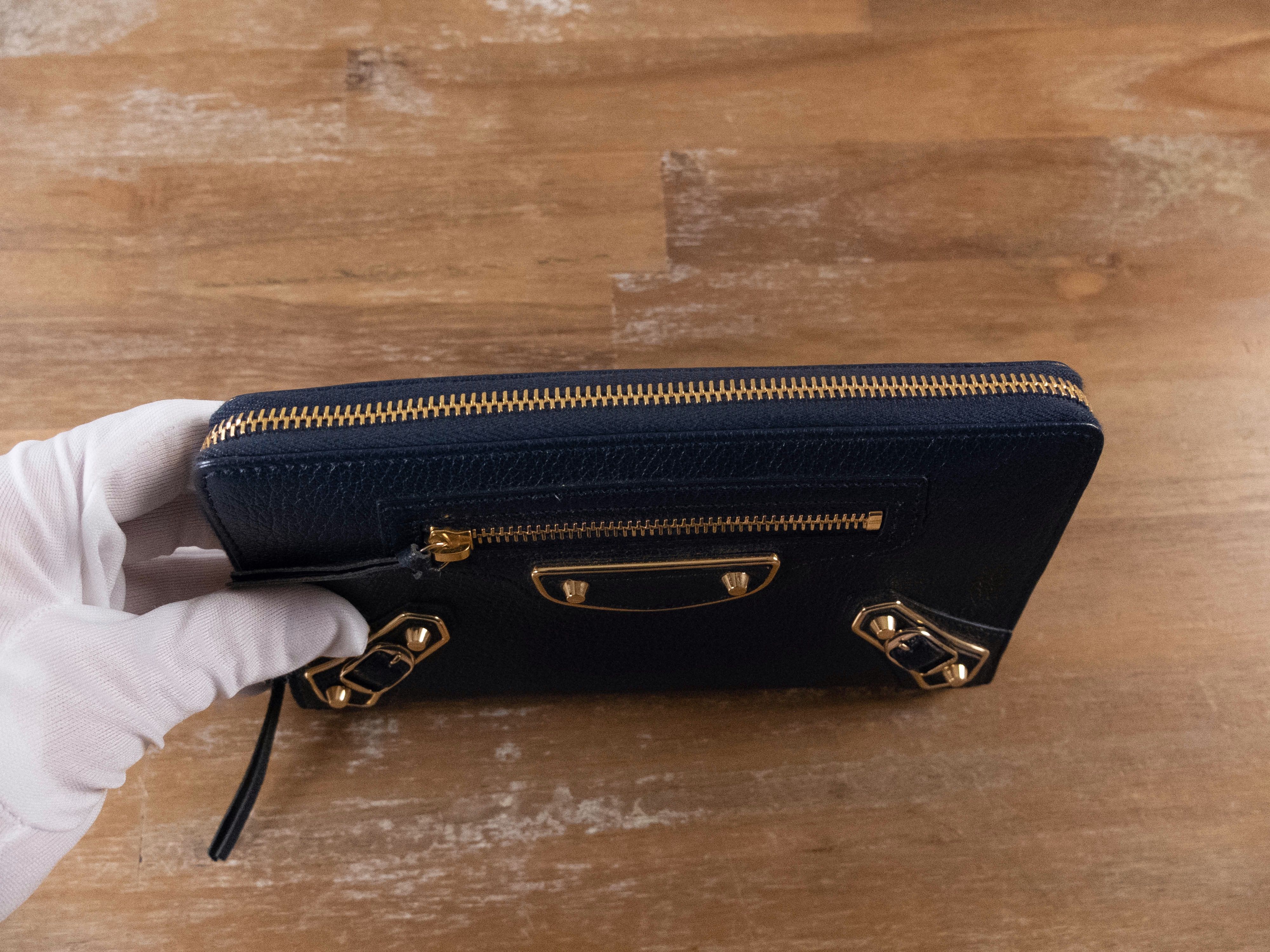 Balenciaga BALENCIAGA navy blue City Moto leather continental wallet Size ONE SIZE - 3 Thumbnail