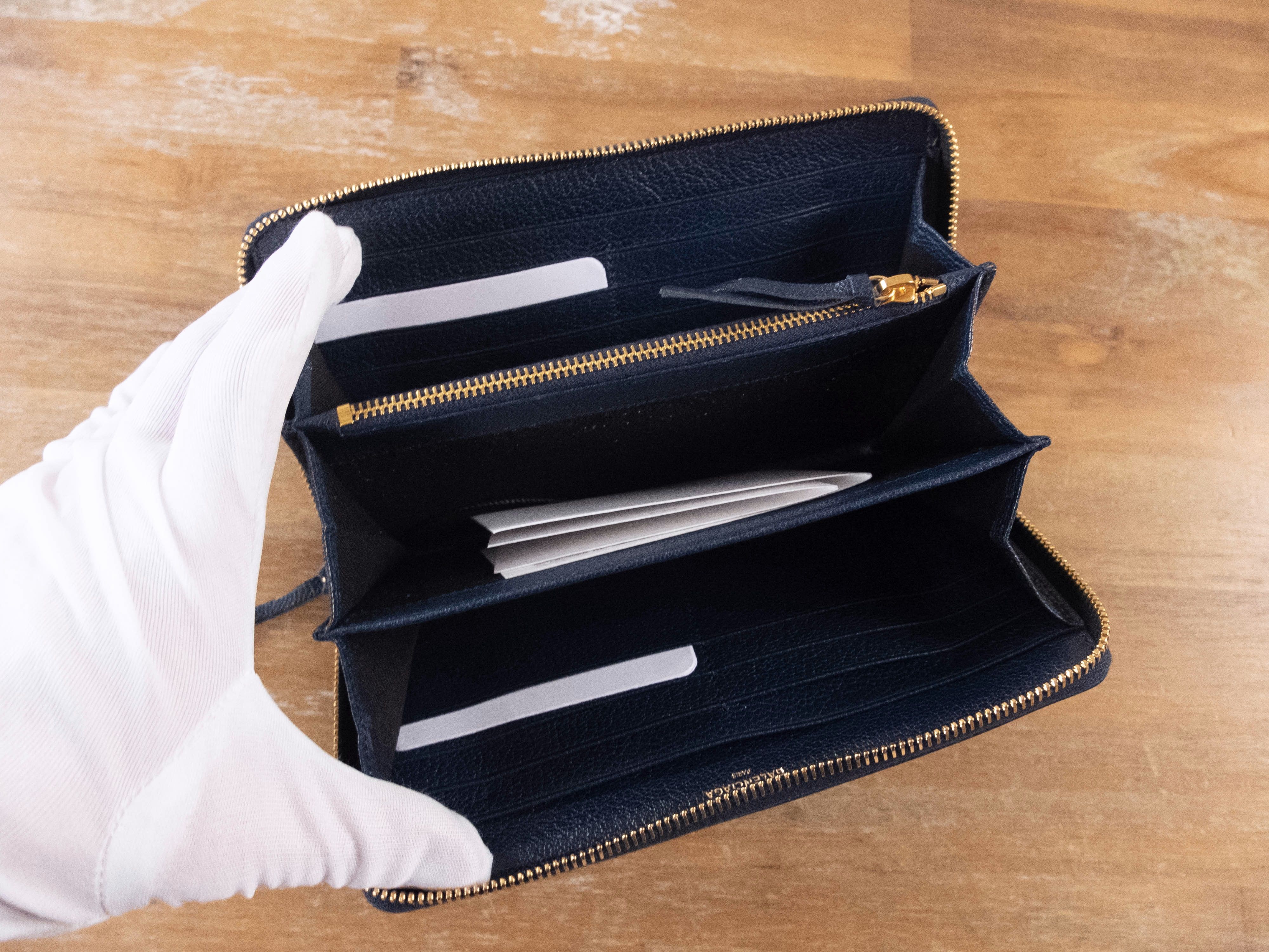 Balenciaga BALENCIAGA navy blue City Moto leather continental wallet Size ONE SIZE - 5 Thumbnail