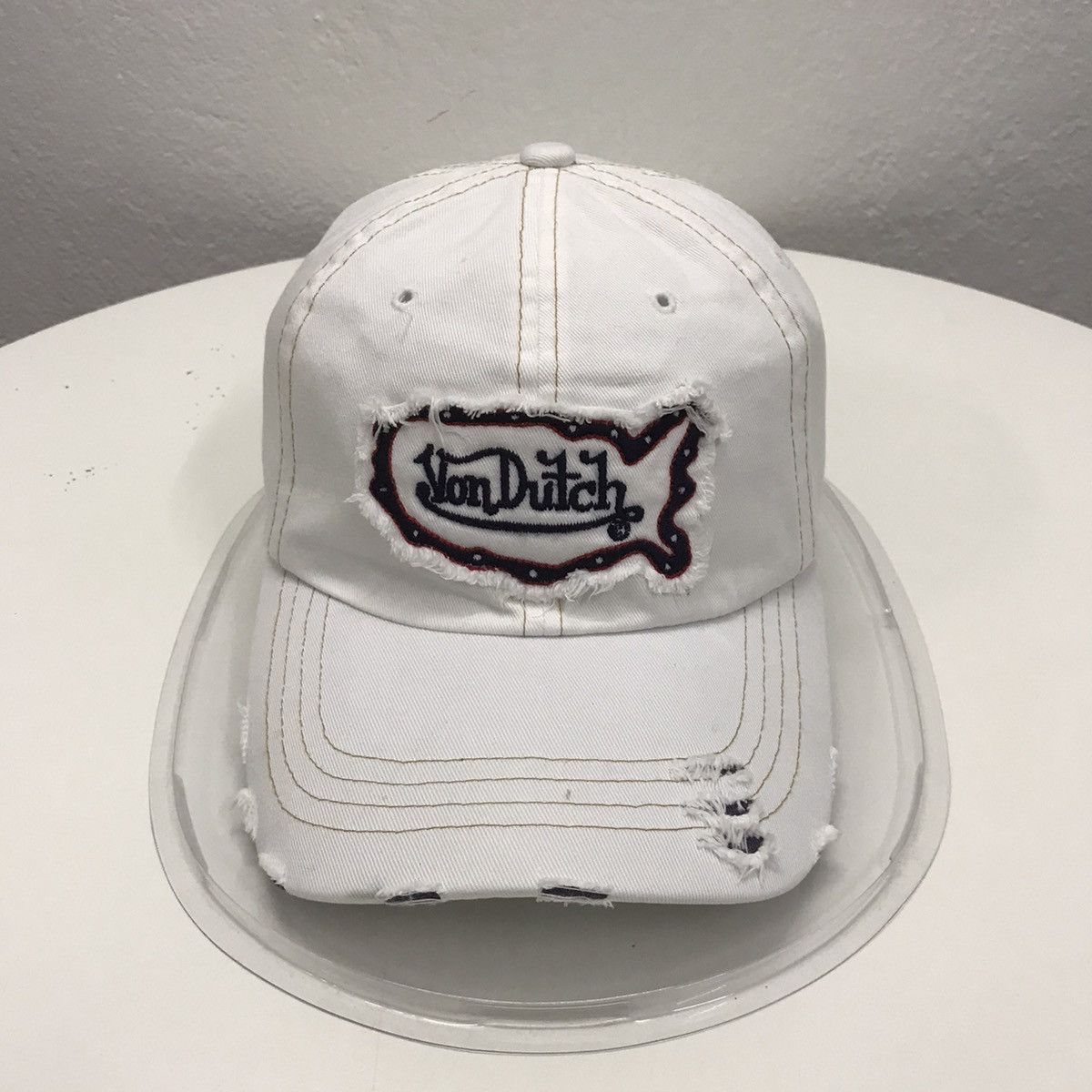 Von Dutch Von Dutch Distressed Design Strapback Cap/Embroidery Size ONE SIZE - 2 Thumbnail