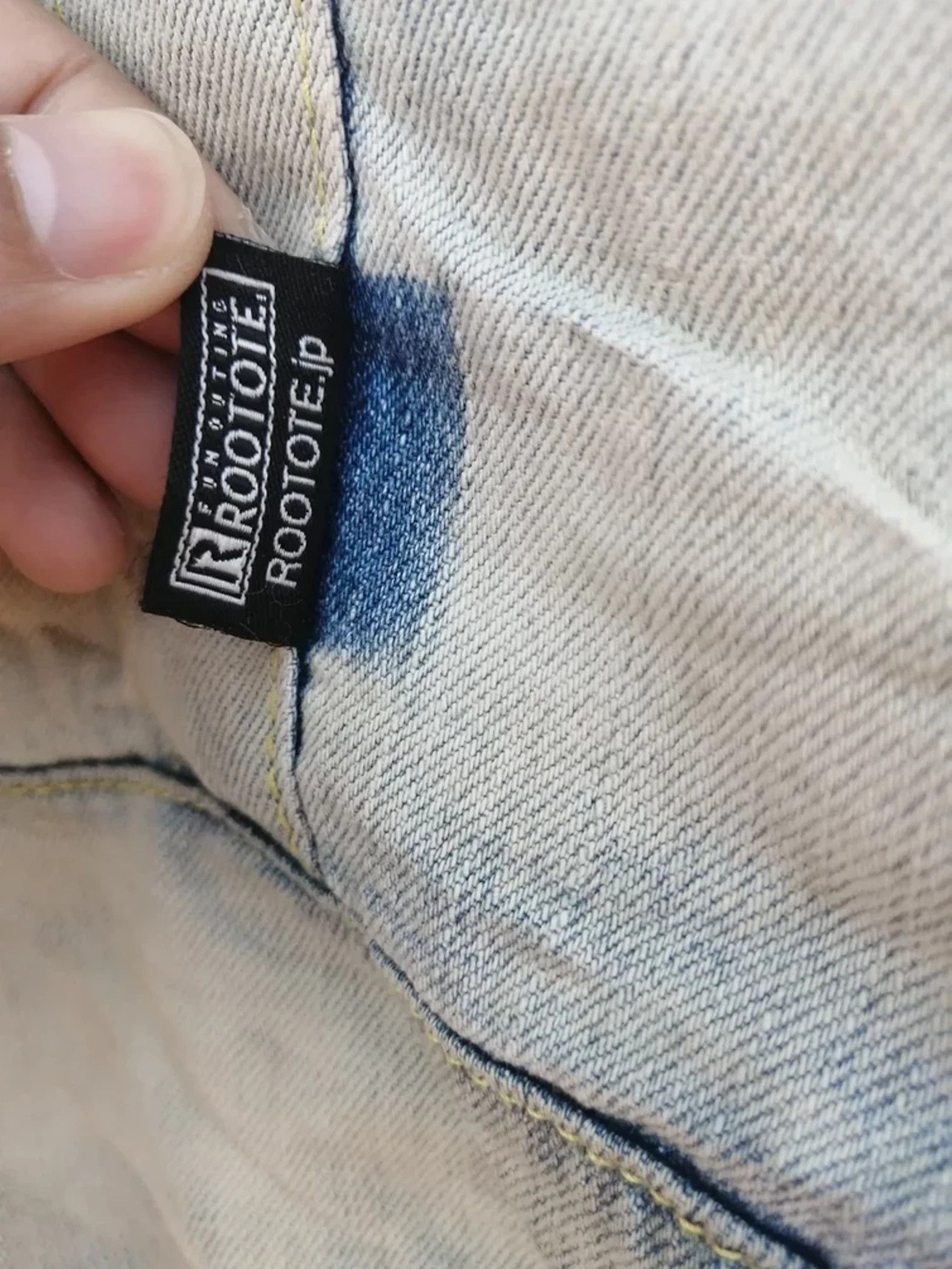 Japanese Brand × ROOTOTE ❤FINAL DROP❤ROOTOTE. jp Acid Wash Denim Tote Bag Size ONE SIZE - 3 Thumbnail