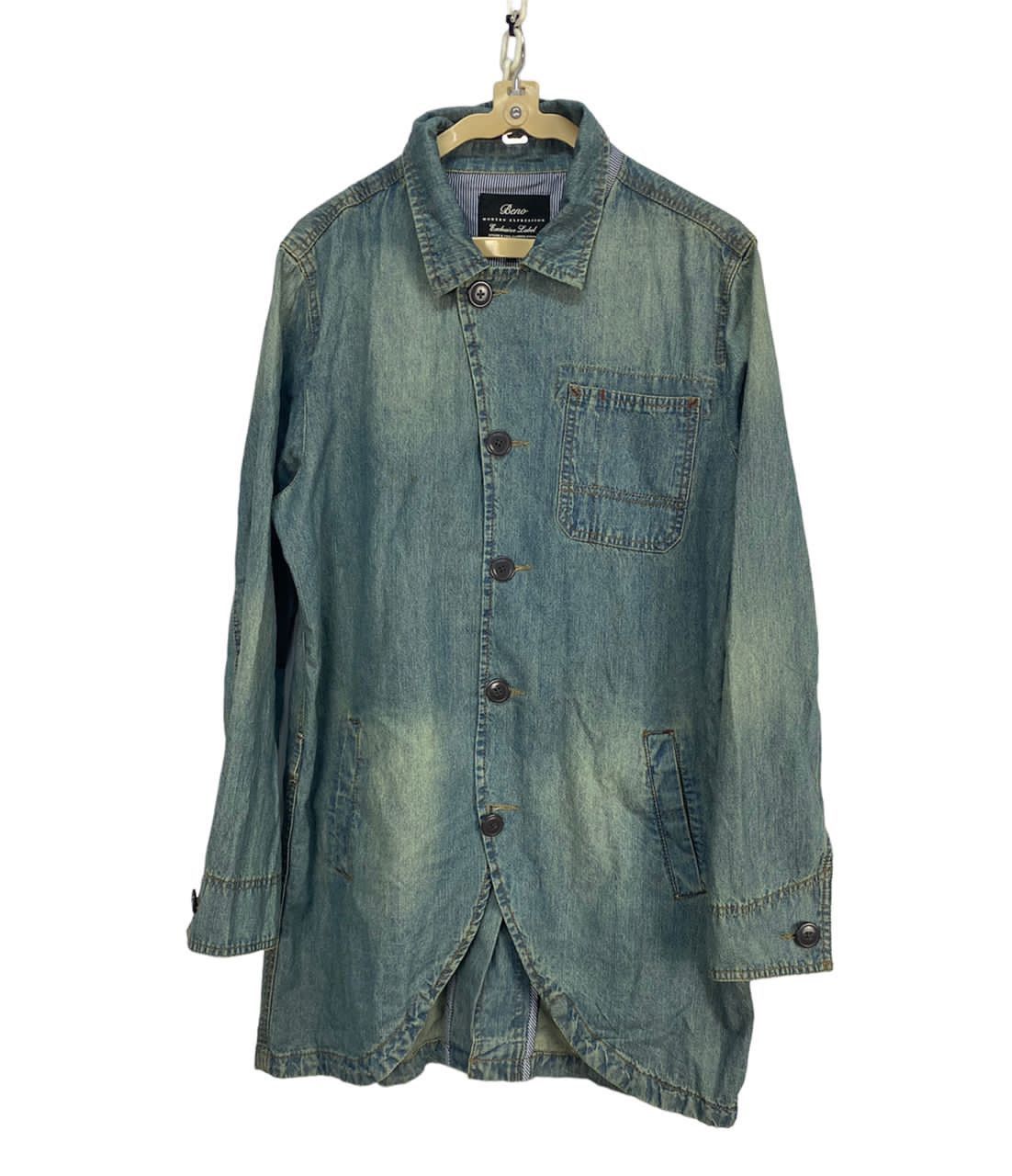 Japanese Brand Beno button up distressed denim parkas jacket Size US M / EU 48-50 / 2 - 1 Thumbnail