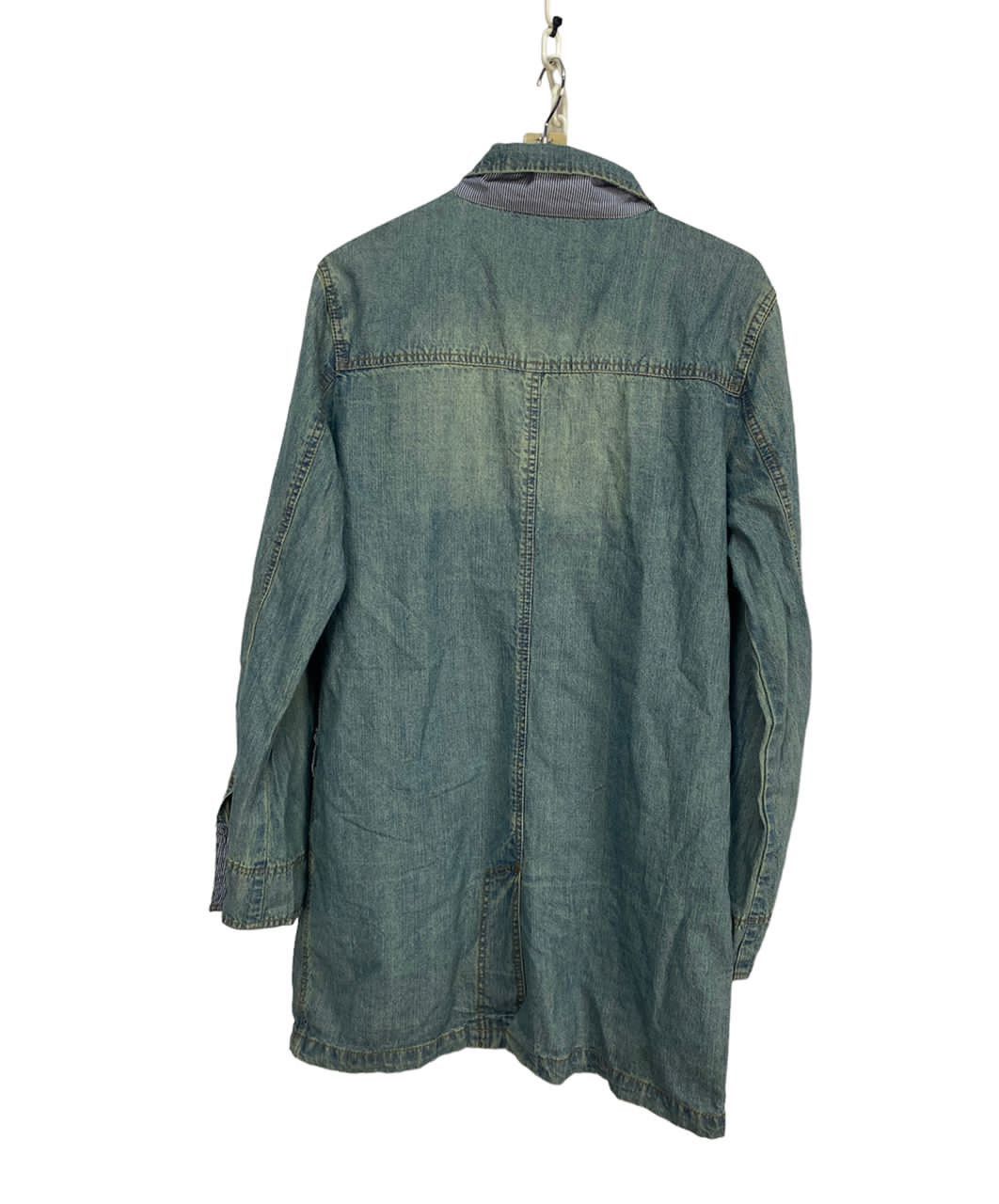 Japanese Brand Beno button up distressed denim parkas jacket Size US M / EU 48-50 / 2 - 2 Thumbnail