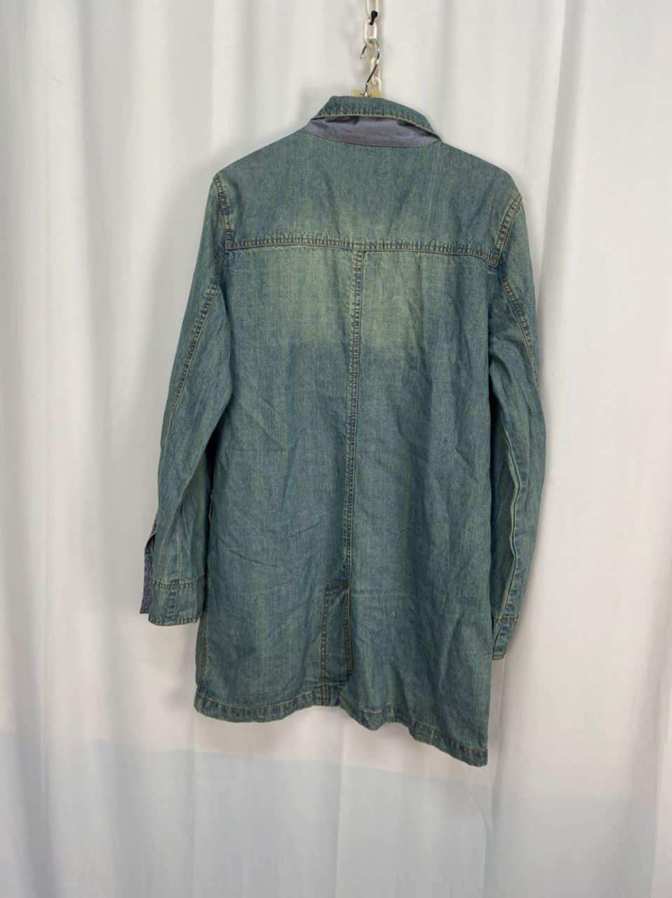 Japanese Brand Beno button up distressed denim parkas jacket Size US M / EU 48-50 / 2 - 7 Thumbnail