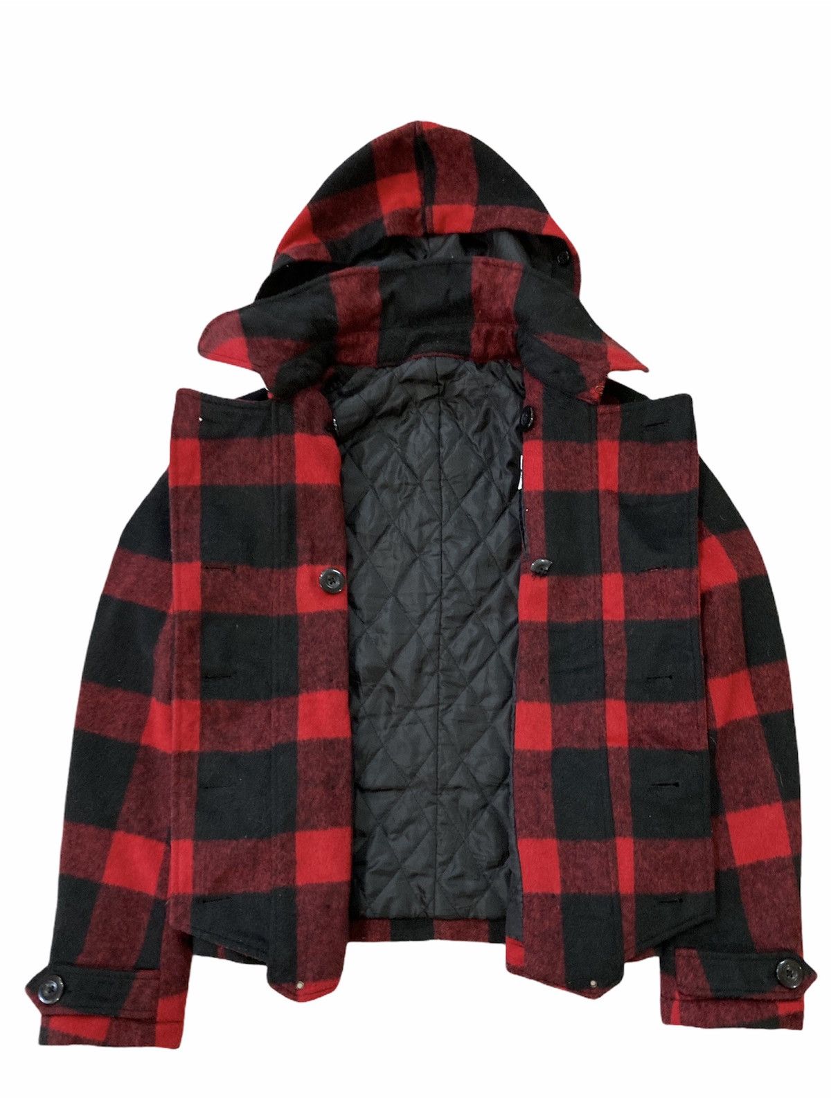 PPFM PPFM CHECK PLAID PEA COAT JACKET WITH HOODIE Size US S / EU 44-46 / 1 - 3 Thumbnail