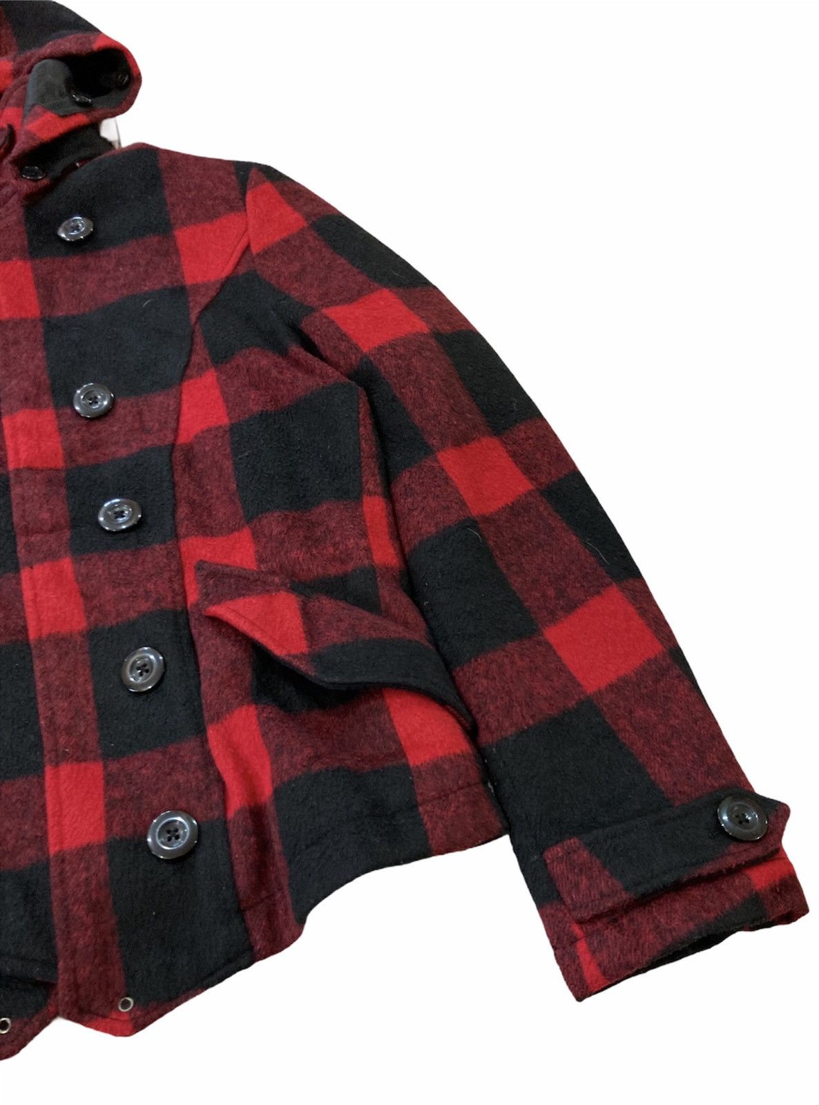 PPFM PPFM CHECK PLAID PEA COAT JACKET WITH HOODIE Size US S / EU 44-46 / 1 - 6 Thumbnail